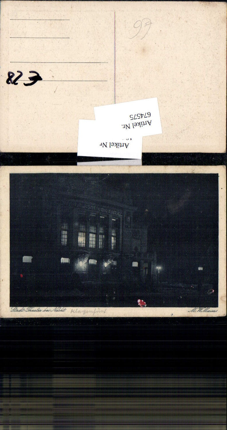 674575,Klagenfurt Stadt-Theater bei Nacht M.W. Maier
