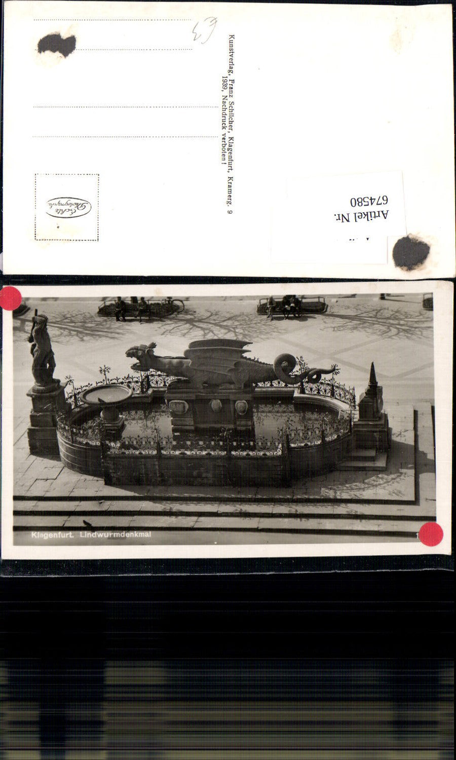 674580,Klagenfurt Lindwurm Lindwurmdenkmal