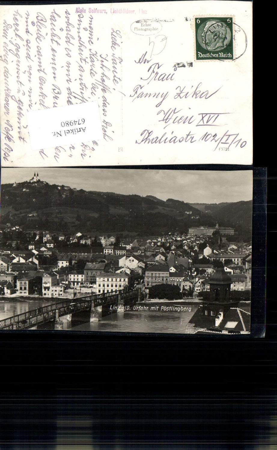 674980,Linz an der Donau Urfahr Brücke Pöstlingberg