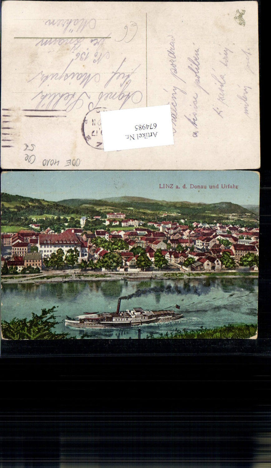 674985,Linz an der Donau Urfahr Partie m. Dampfer