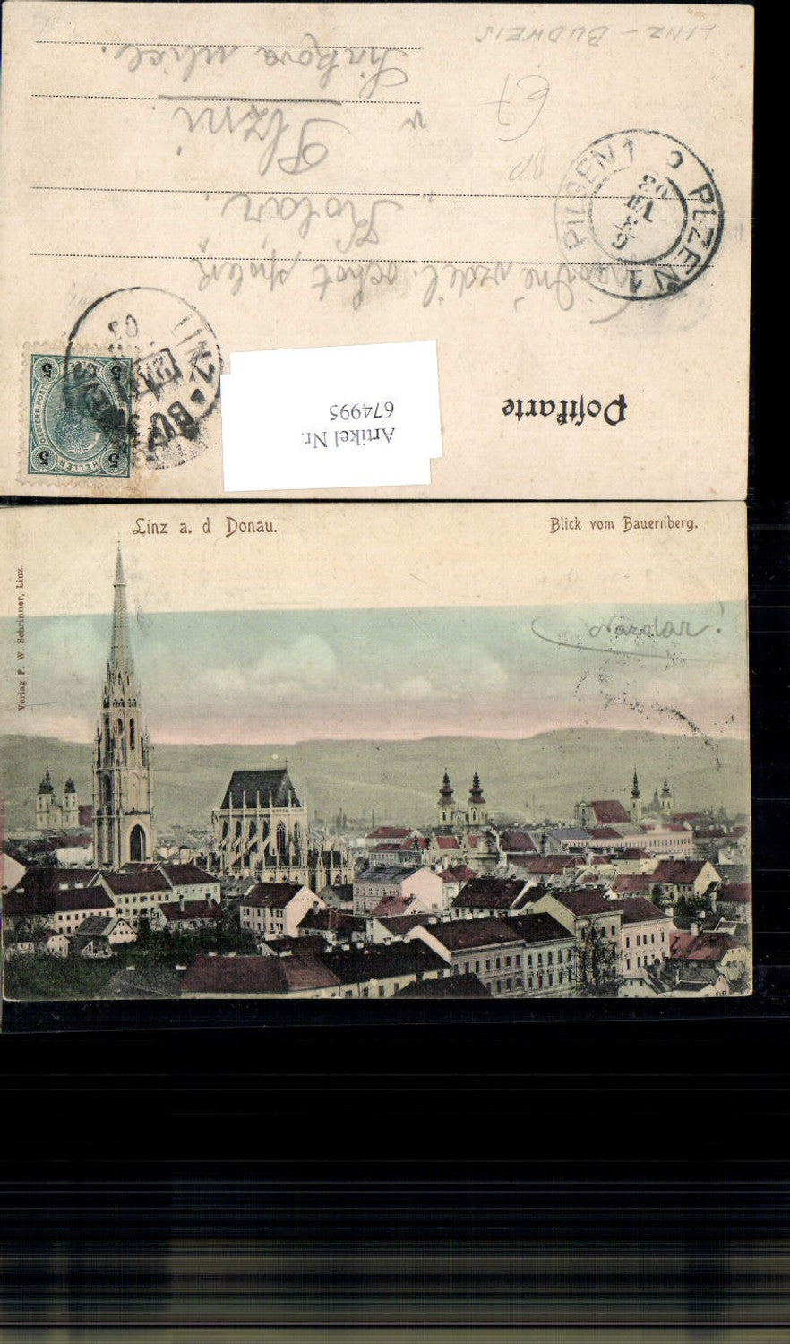 674995,Linz an der Donau Bauernberg Bahnpost Linz Budapest Zug 241