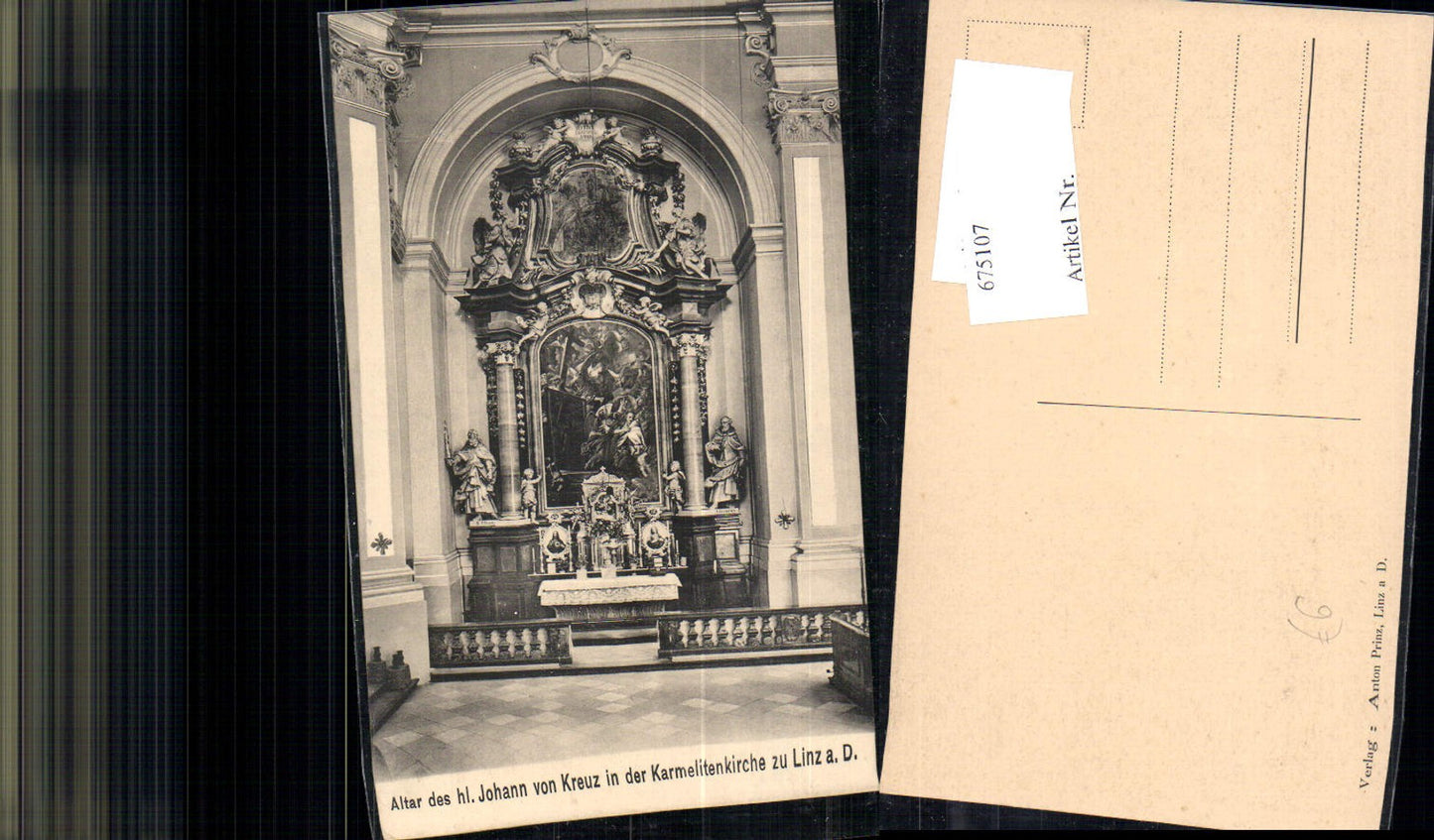 675107,Linz an der Donau Altar hl. Johann Karmelitenkirche