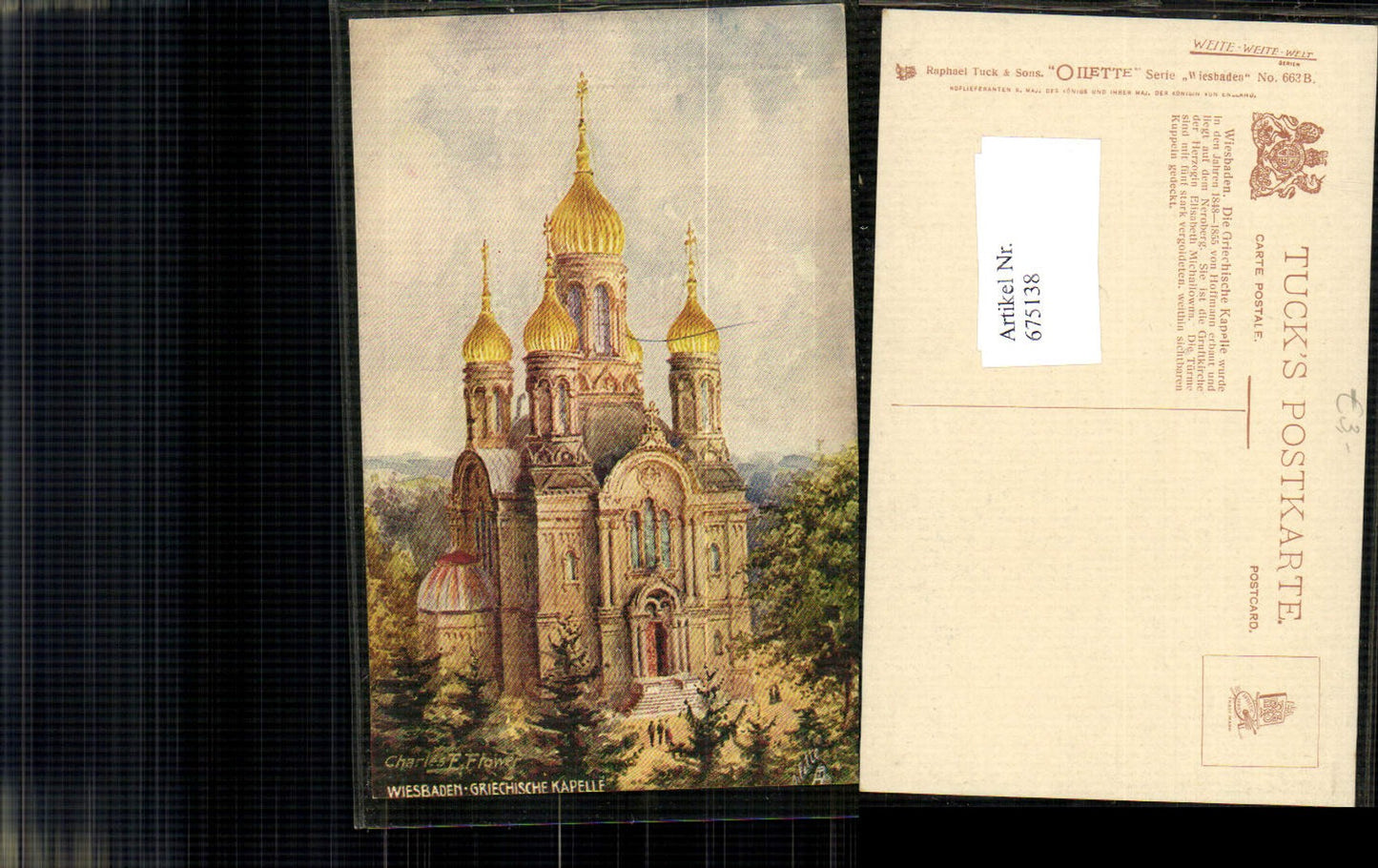 675138,Künstler AK Raphael Tuck Charles F. Flower Wiesbaden Griechische kapelle
