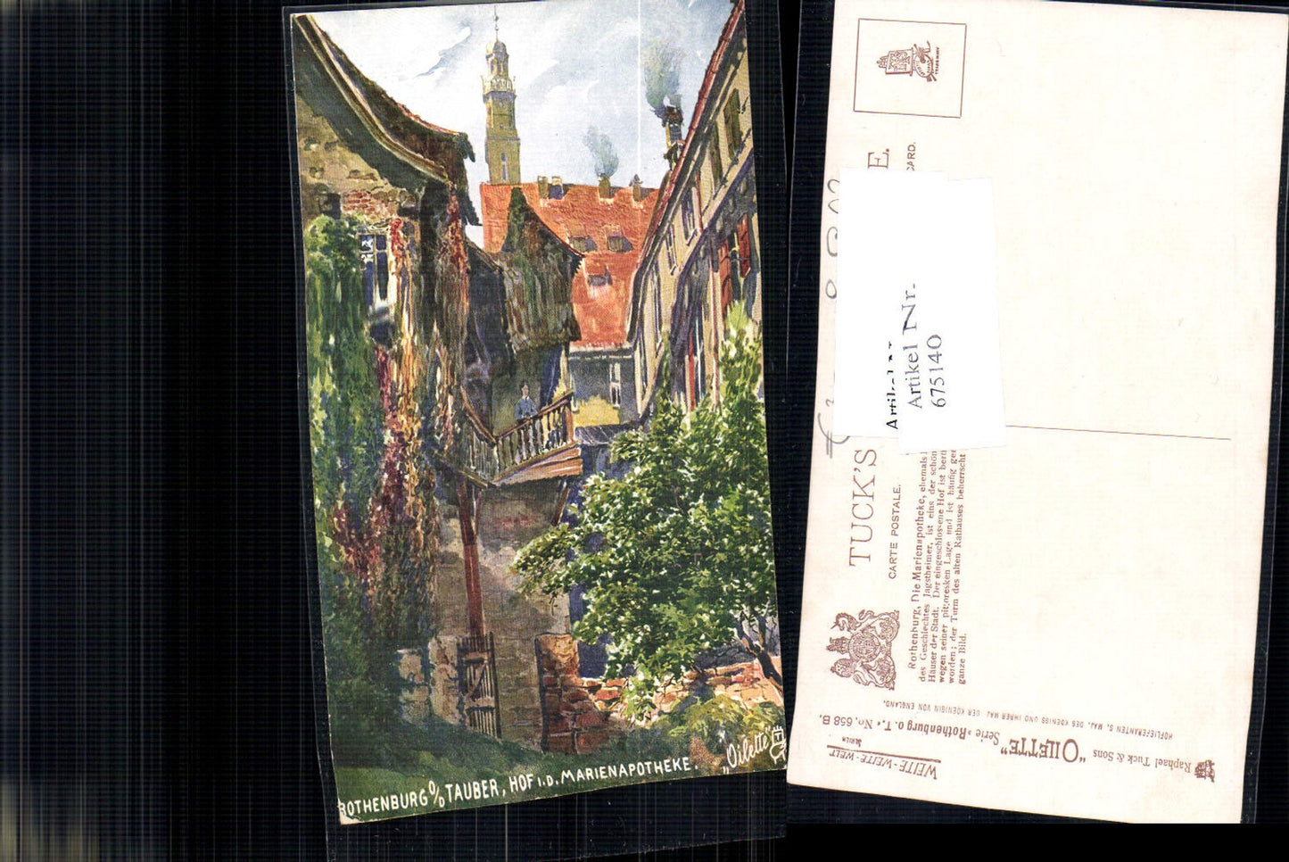 675140,Künstler AK Raphael Tuck Rothenburg ob der Tauber Marien Apotheke