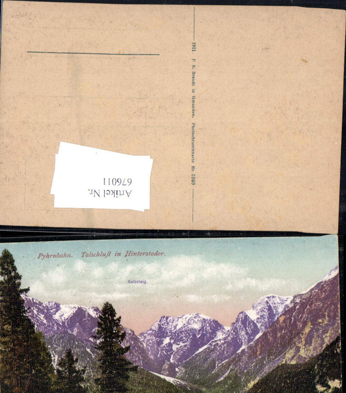 676011,Hinterstoder Talschluß Pyhrnbahn pub f.E. Brandt 1049
