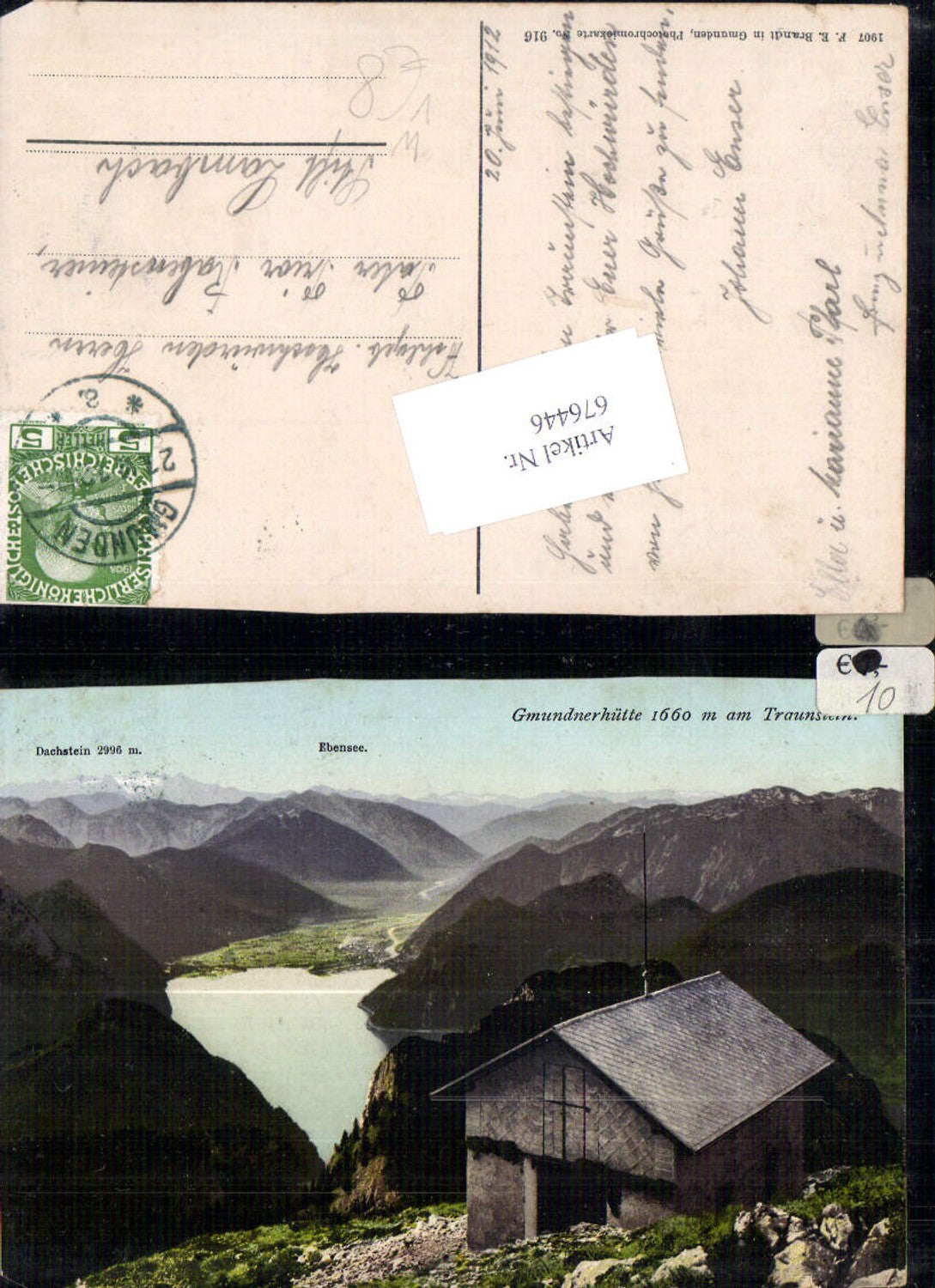 676446,Gmundnerhütte Gmunden am Traunstein pub Brandt 916