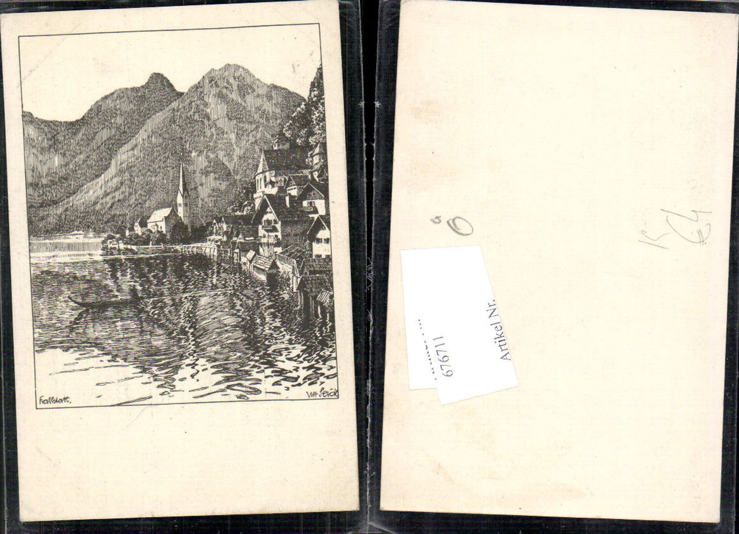 676711,Künstler AK Ulf Seidl Hallstatt am Hallstättersee