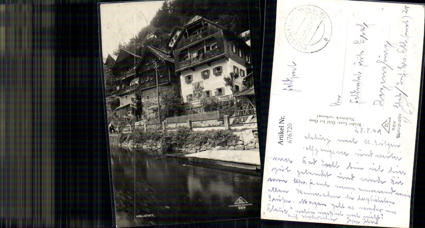 676720,Hallstatt am Hallstättersee Häuser Detail