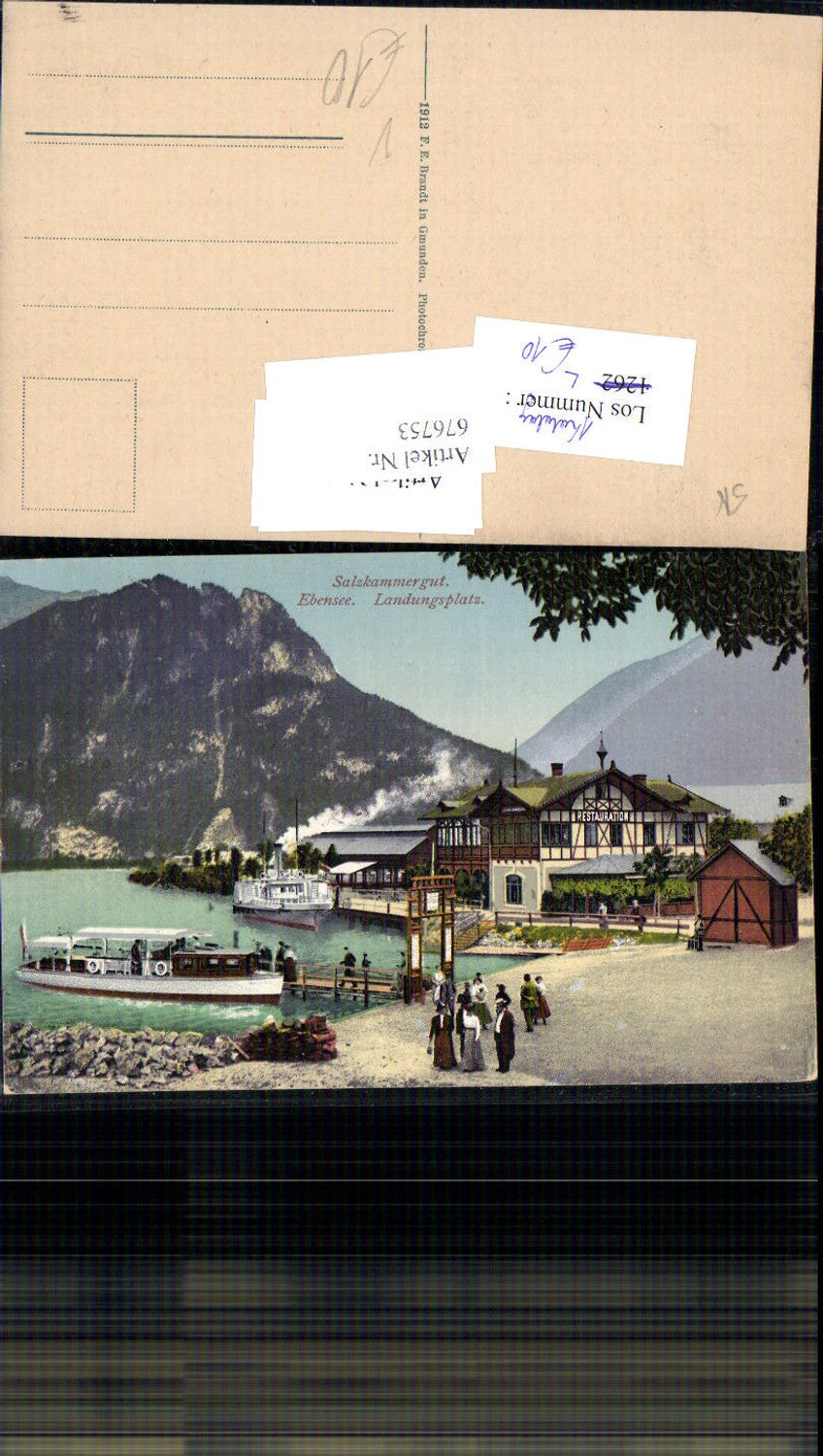 676753,Ebensee Landungsplatz Dampfer Schiff Restaurant pub Brandt 919
