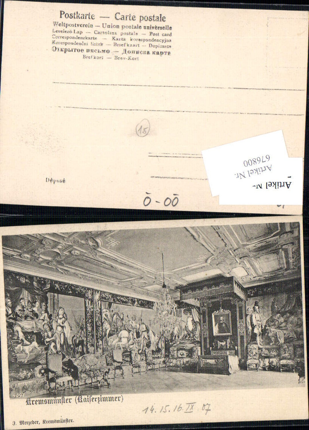 676800,Kremsmünster Kaiserzimmer Luster pub Merzeder