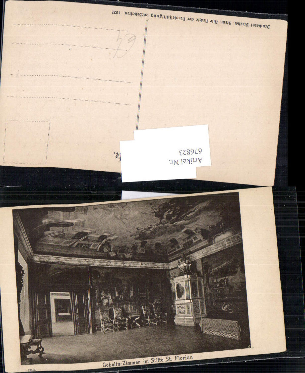 676823,St. Florian Ofen Kachelofen Gobelin Zimmer Stift