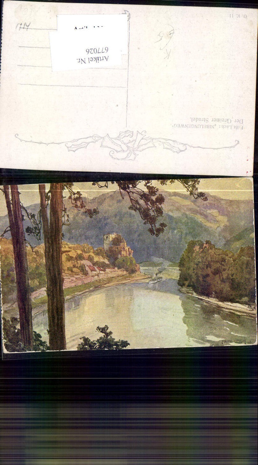 677026,Künstler AK Fritz Lach Struden Werfenstein Wörth Strudengau Grein Greiner Strudel