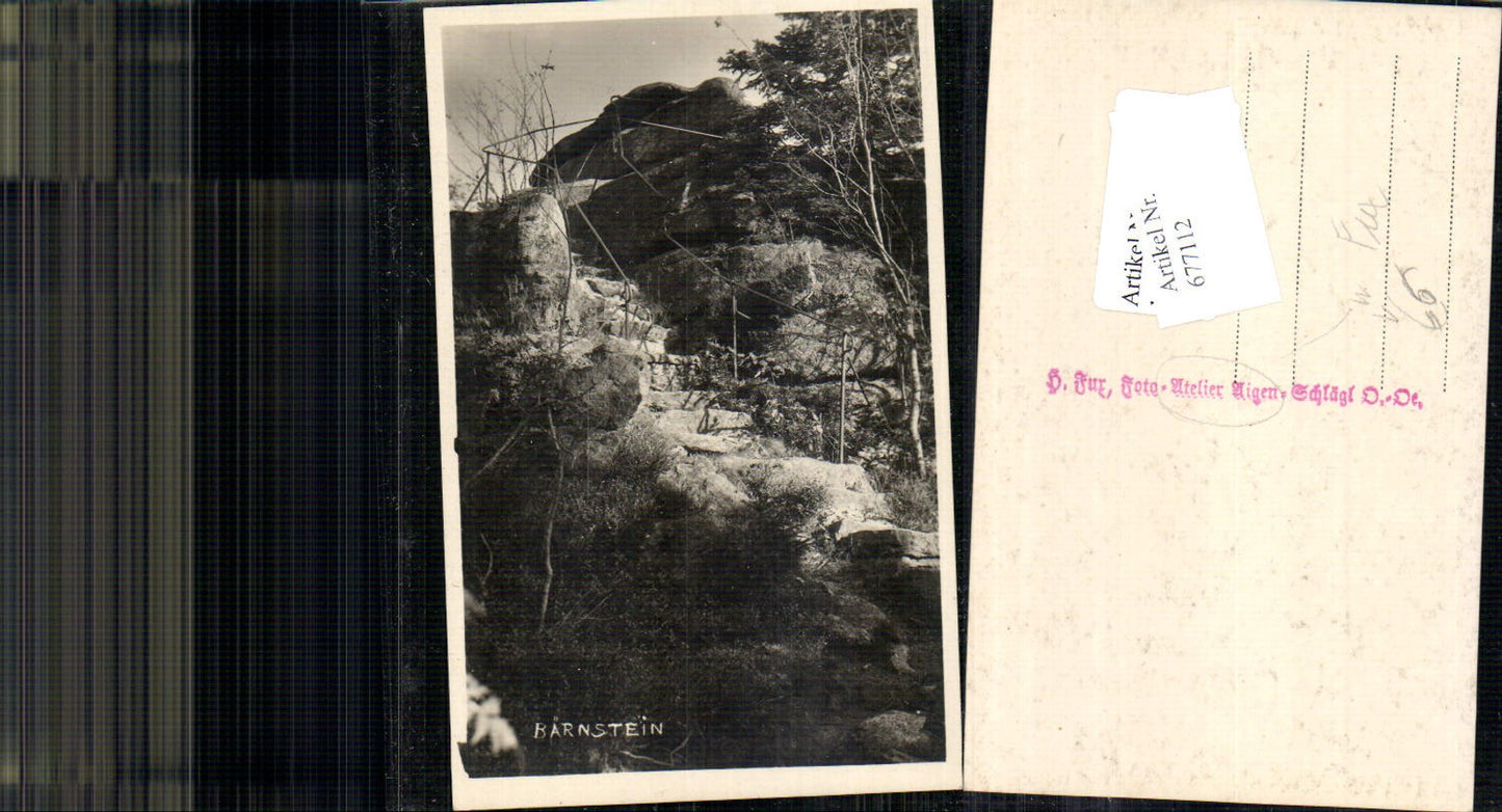 677112, Photo-AK Bärnstein near Aigen Schlägl pub Photo Atelier Fux