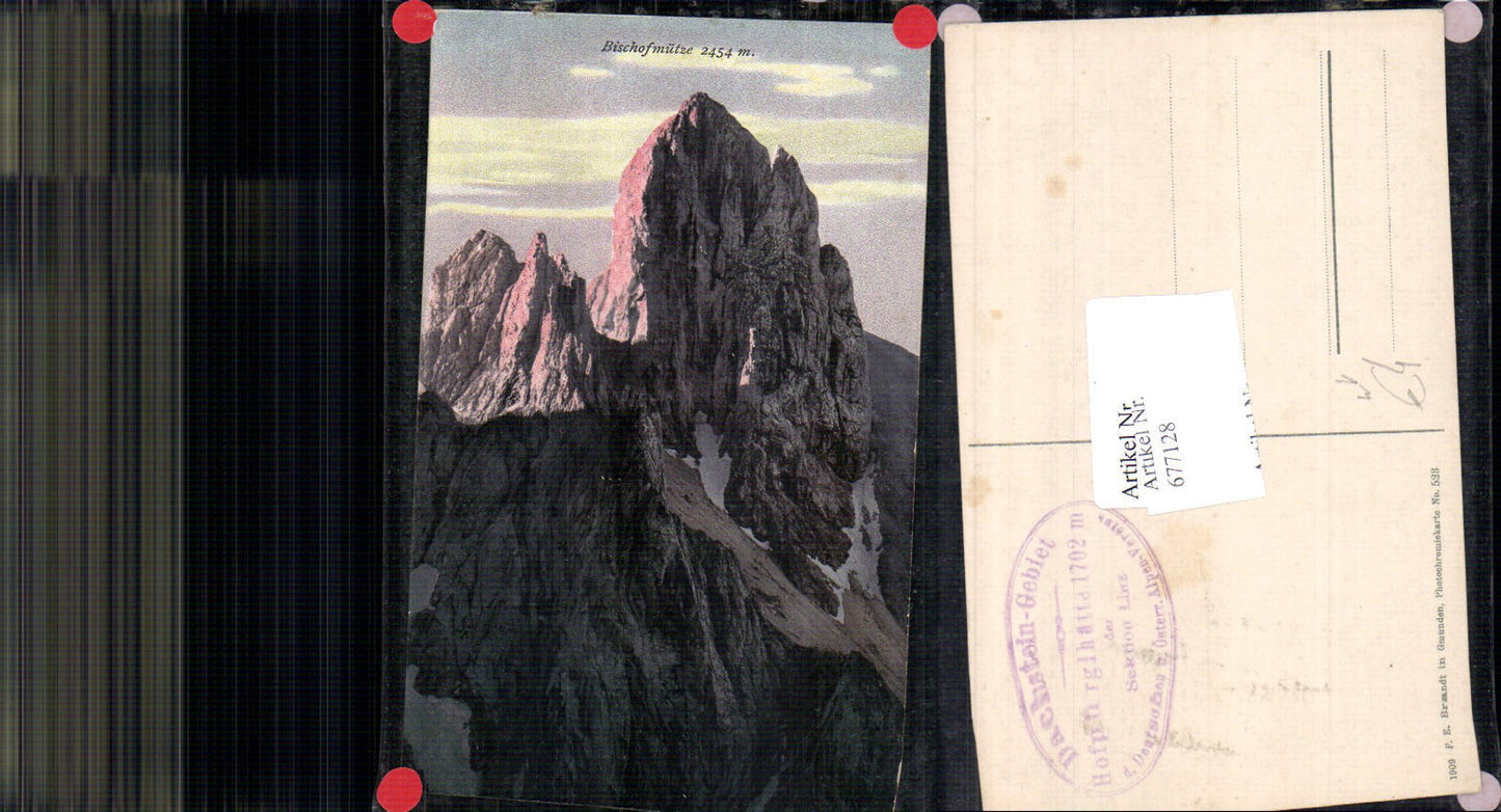 677128,Bischofmütze bei Filzmoos Annaberg Lungötz pub Brandt 523 Stp. Hofpürglhütte