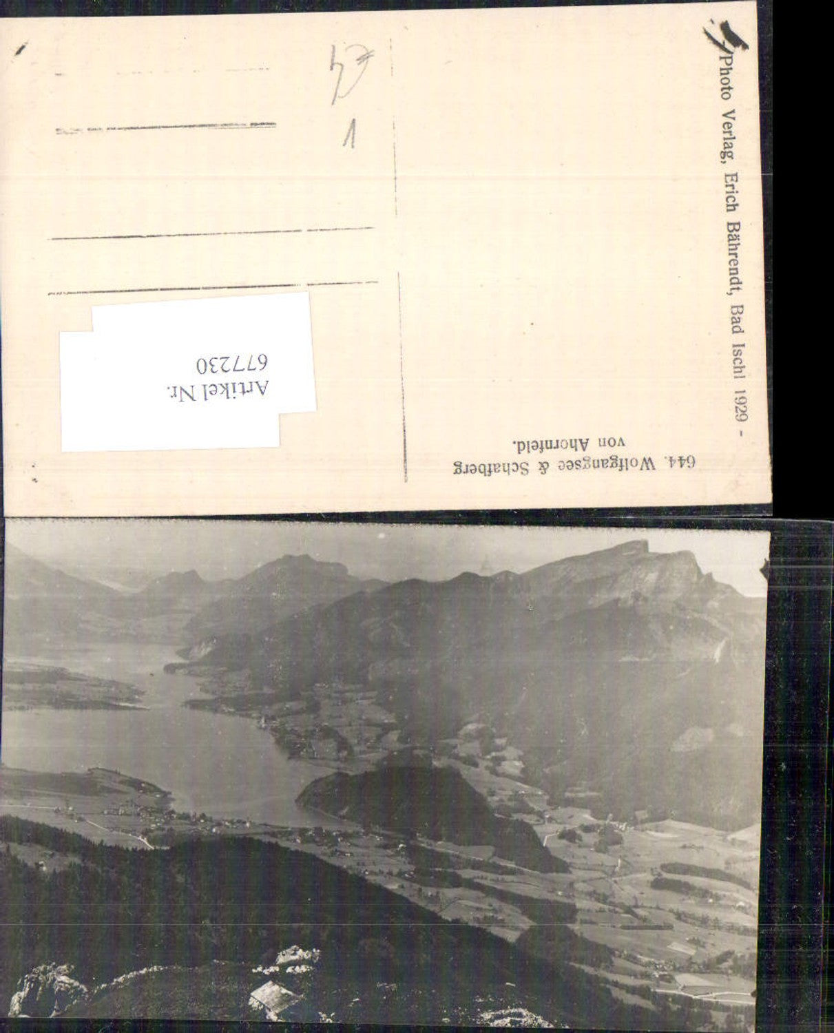 677230,Foto-AK Wolfgangsee Schafberg v. Ahornfeld b. Bad Ischl pub Bährendt 644