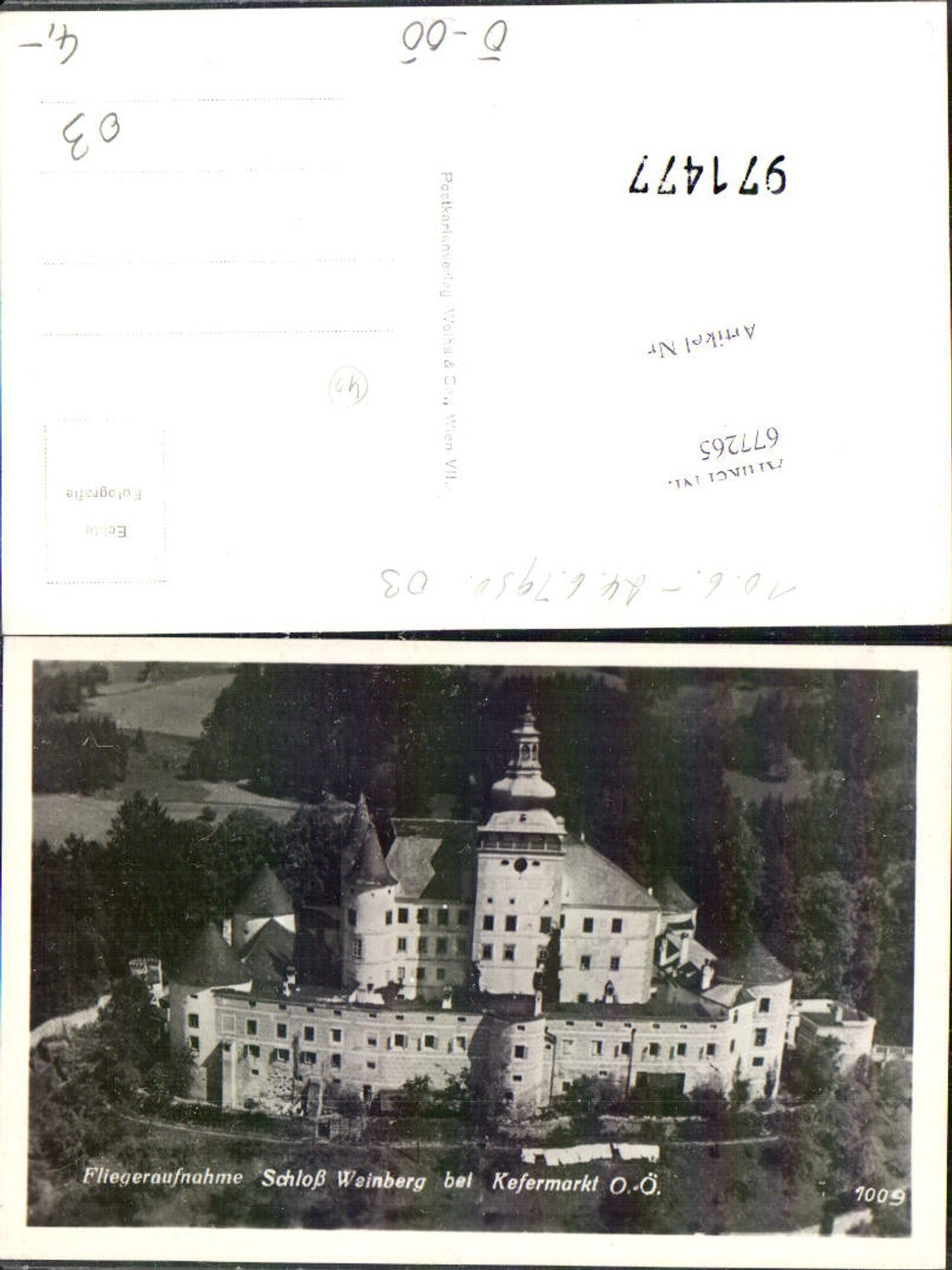 677265,Fliegeraufnahme Schloss Weinberg bei Kefermarkt im Mühlviertel Luftbild