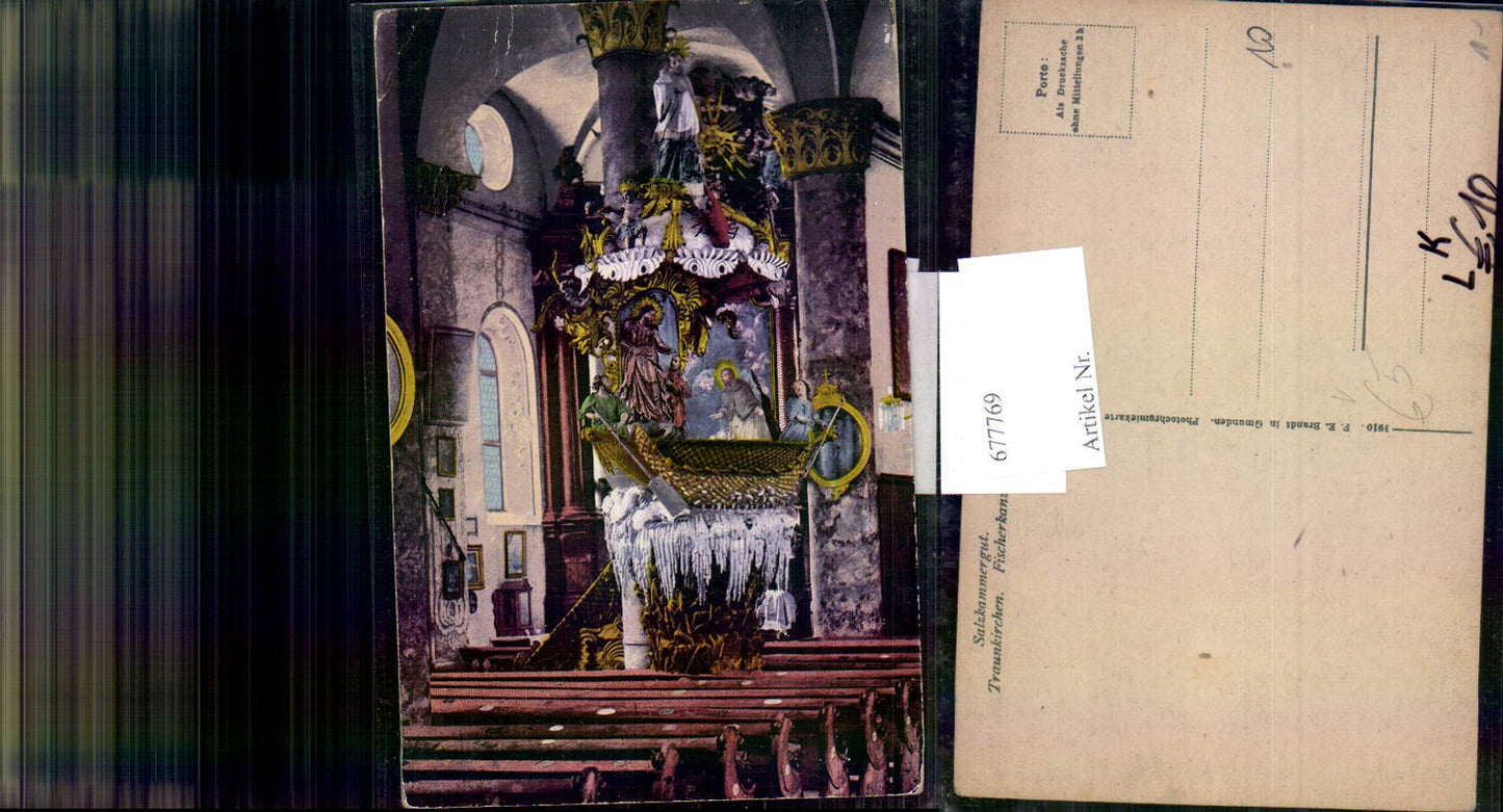 677769 Traunkirchen am Traunsee Kanzen Kirche pub Brandt 411