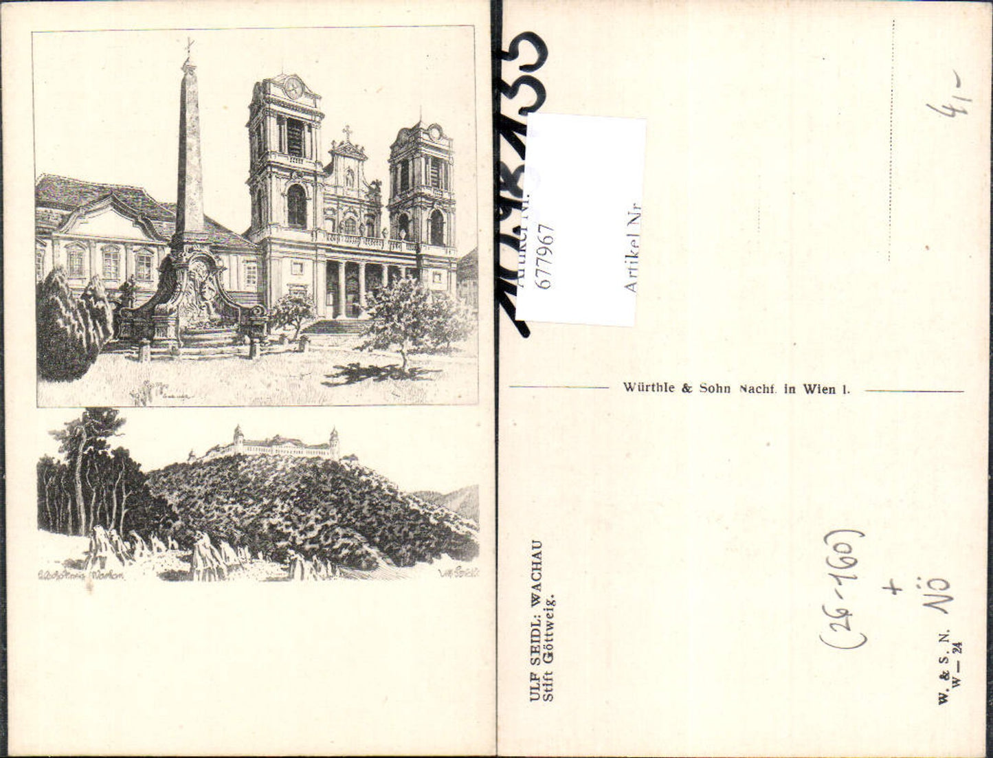 677967 Künstler AK Ulf Seidl Wachau Göttweig Furth