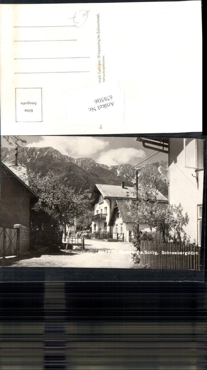 678506 Photo postcard Puchberg am Schneeberg Schneebergdörfl vintage car