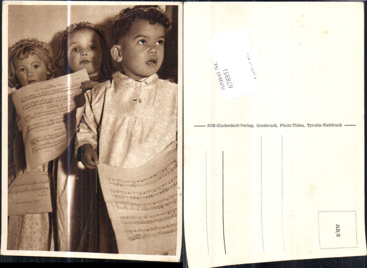 678951 Kinder Singen Chor Notenblatt SOS Kinderdorf