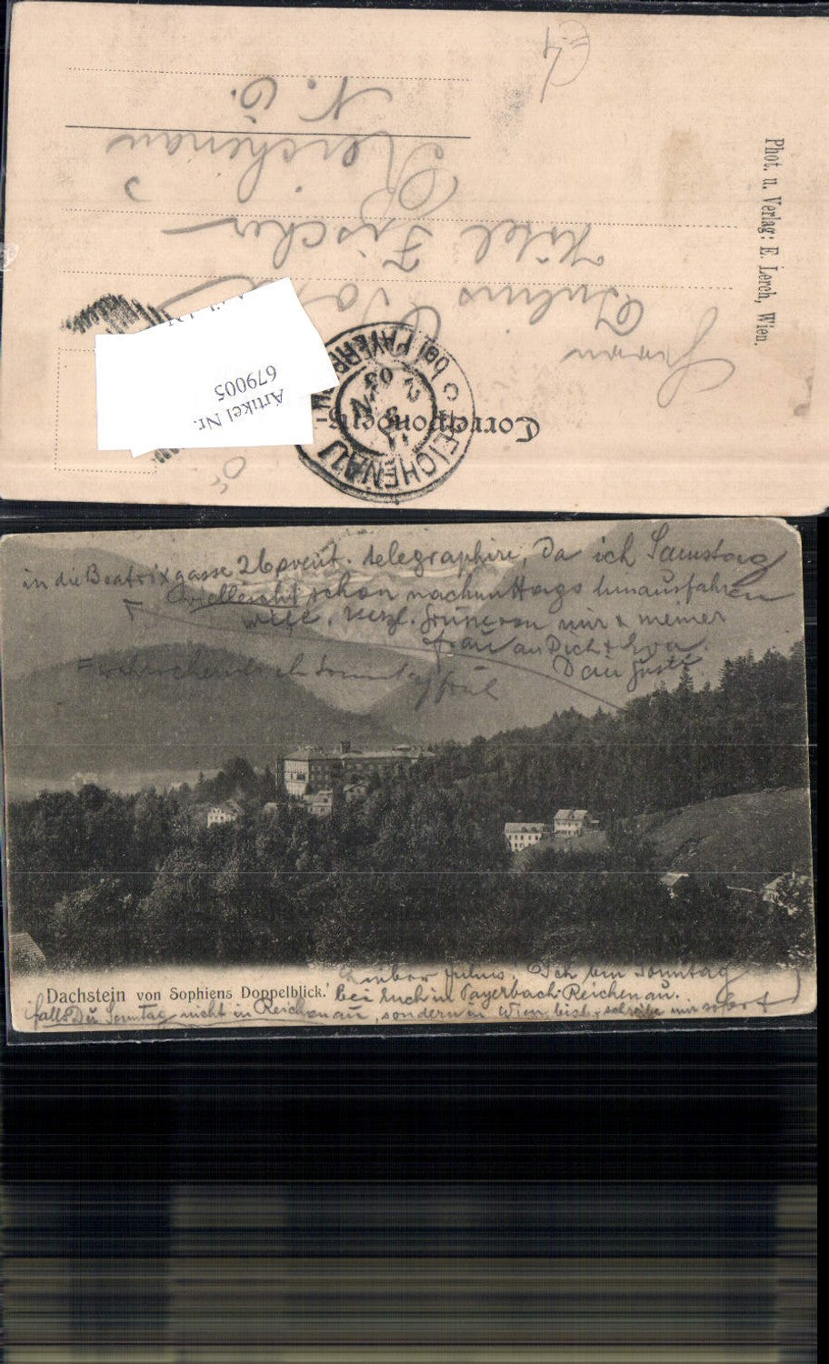 679005 Dachstein v. Sophiens Doppelblick bei Bad Ischl pub E. Lerch