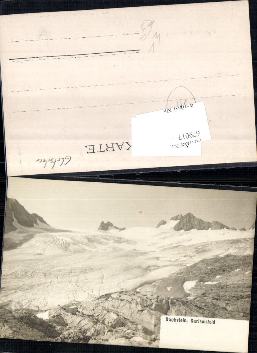 679017 Foto-AK Dachstein Gosau Karlseisfeld Gletscher Hallstatt pub Würthle 1958