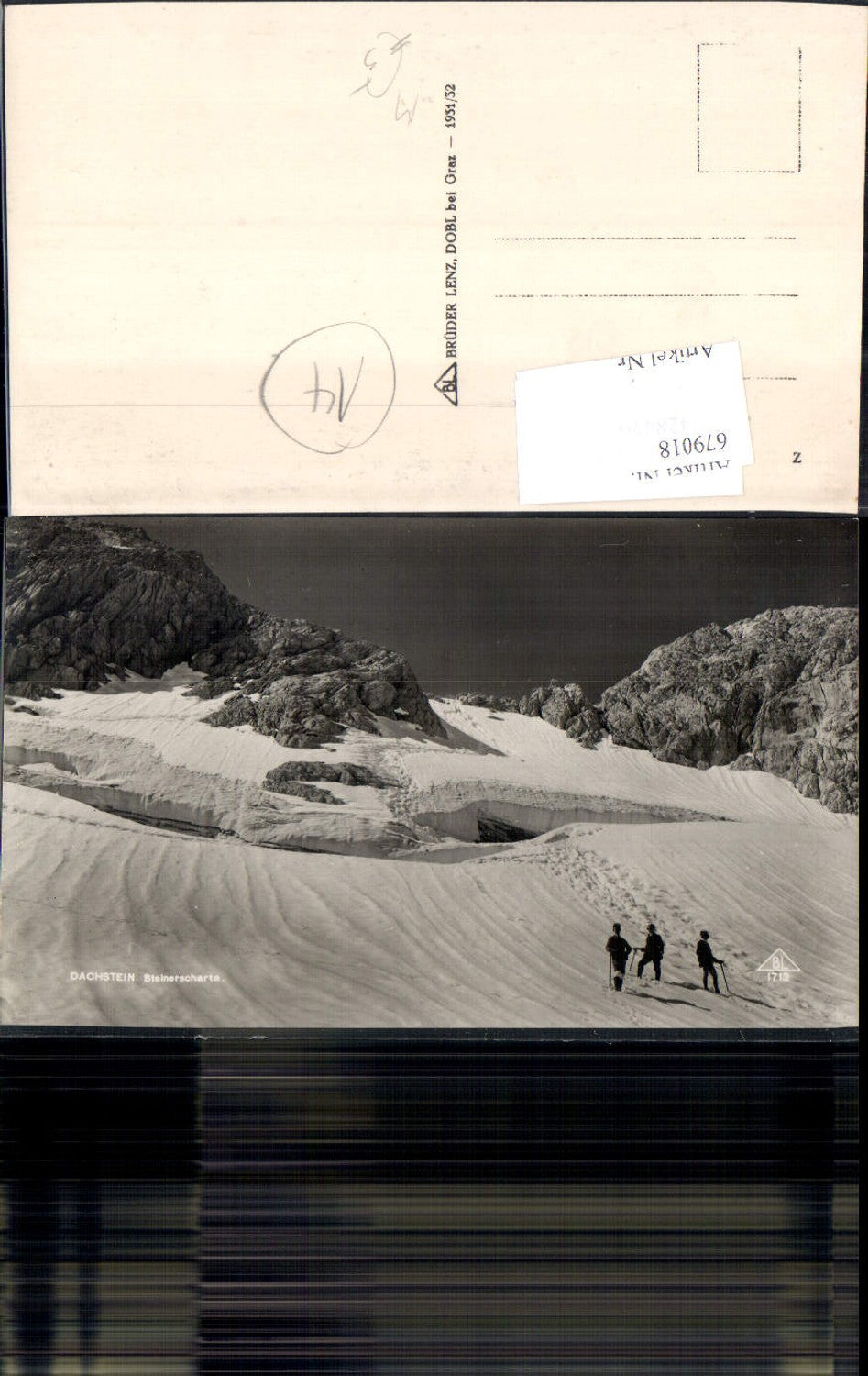 679018 Dachstein Steinerscharte Tourengeher Bergsteiger Hallstatt Gosau