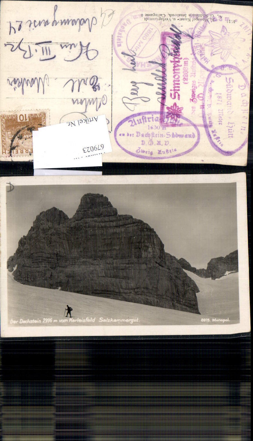 679023 Dachstein Tourengeher Bergsteiger Karlseisfeld Gosau Hallstatt