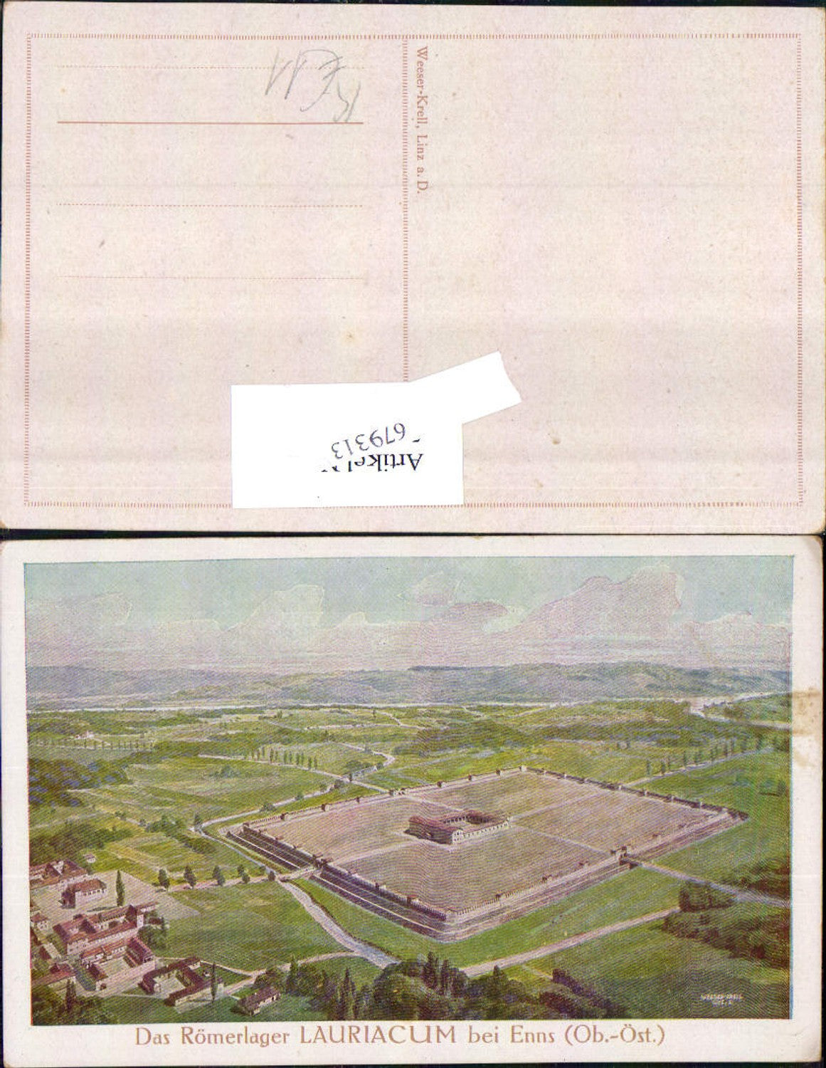 679313 Künstler AK Weeser Krell Lauriacum Enns Lorch Römer Lager Legionslager