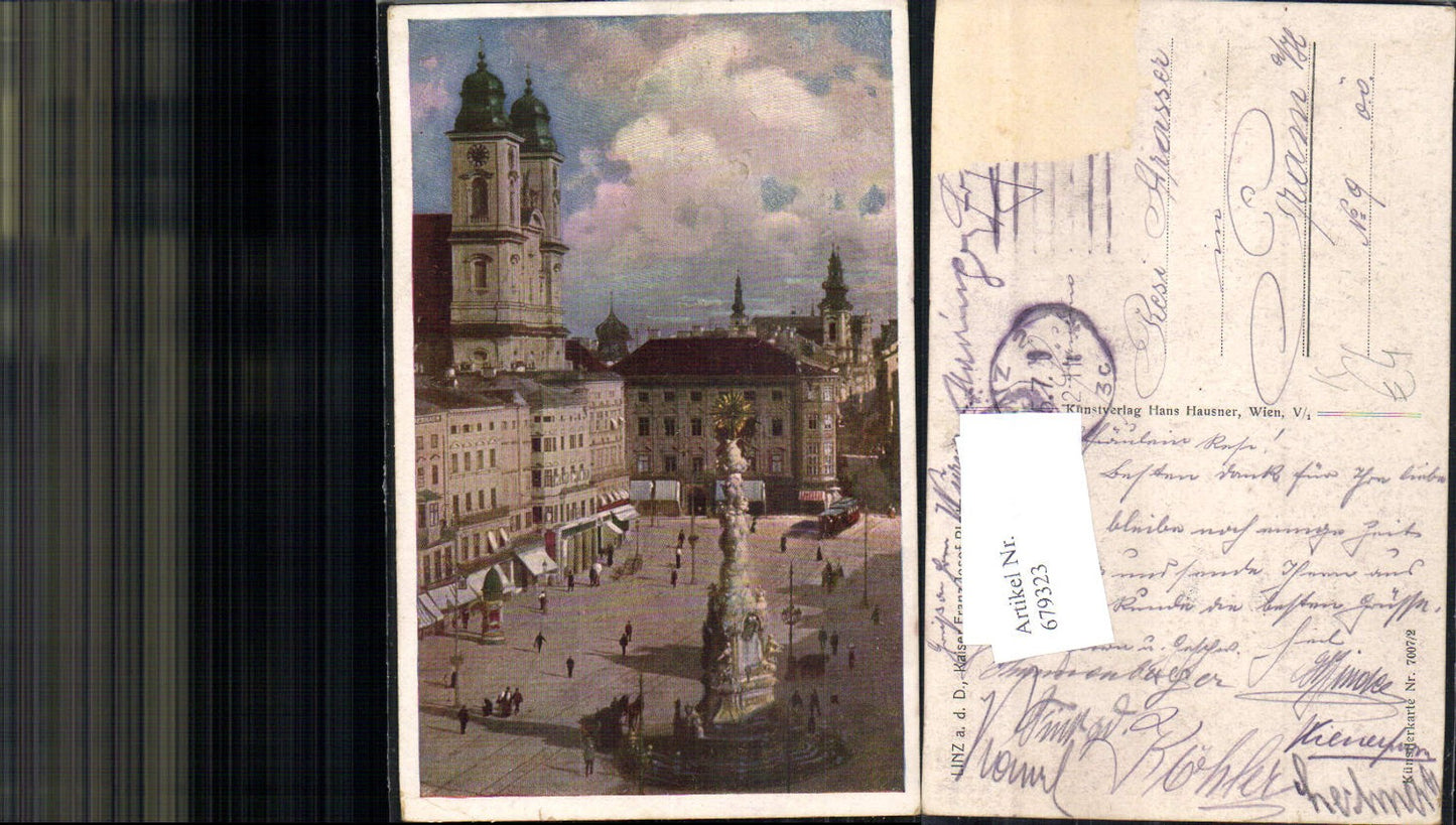 679323 Künstler AK Linz an der Donau Hauptplatz pub Hausner 7007/2