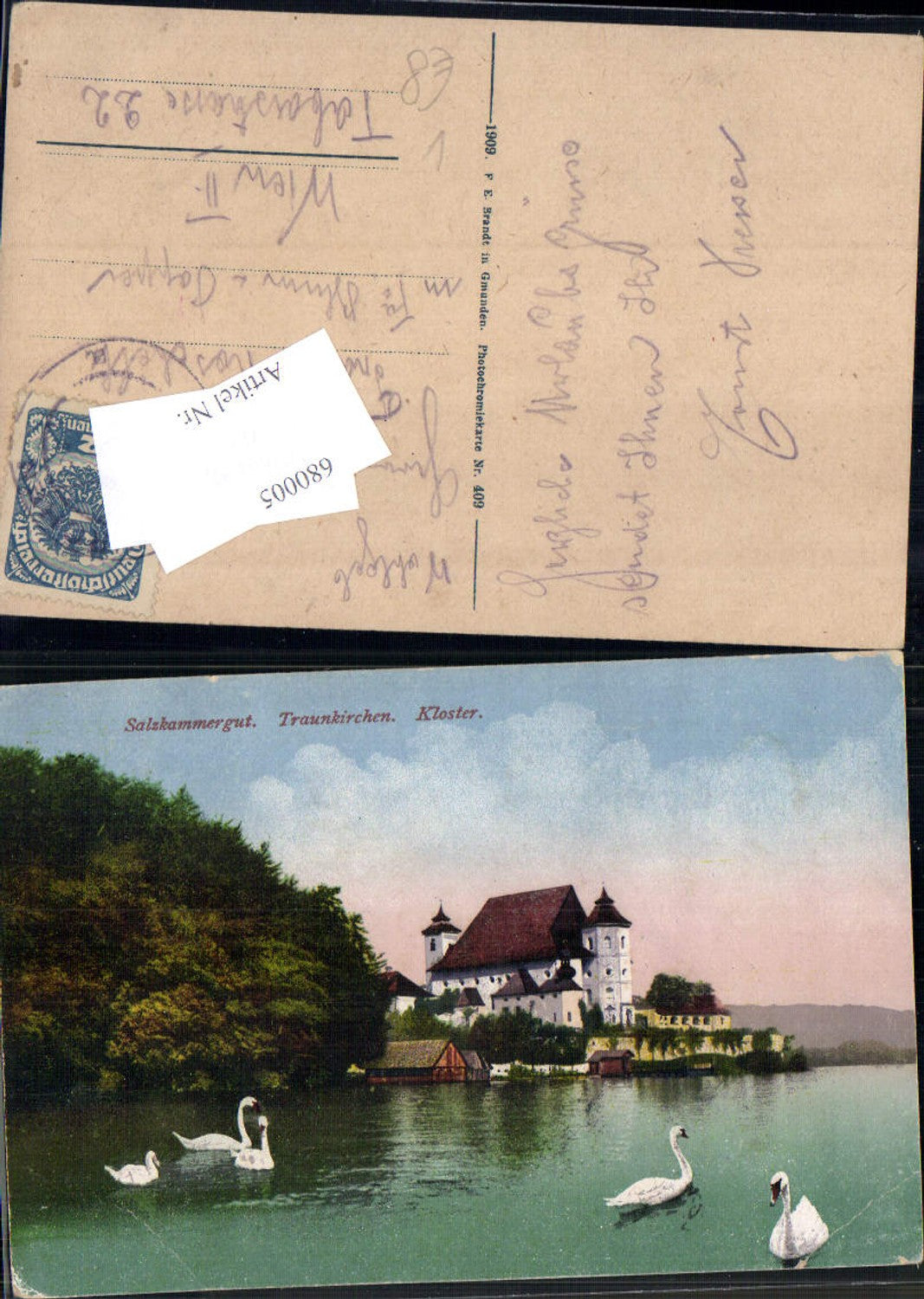 680005 Traunkirchen am Traunsee Kloster Schwan Schwäne pub Brandt 409