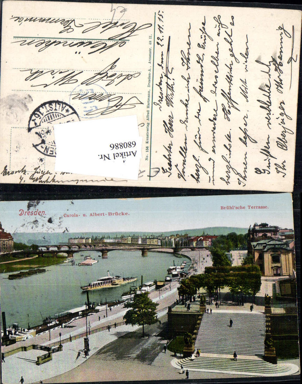 680886 Old Town Dresden Brühl Terrace Terrace Embankment Elbe Bridge Landing Stage Steamer