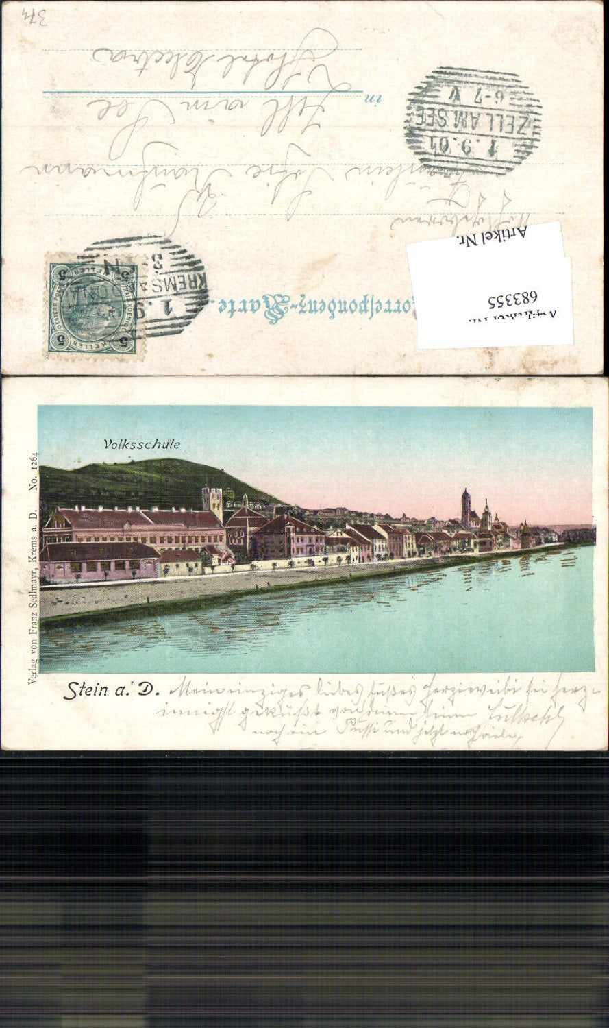 683355 Stein an der Donau bei Krems Volksschule 1900 pub Sedlmayr 1264