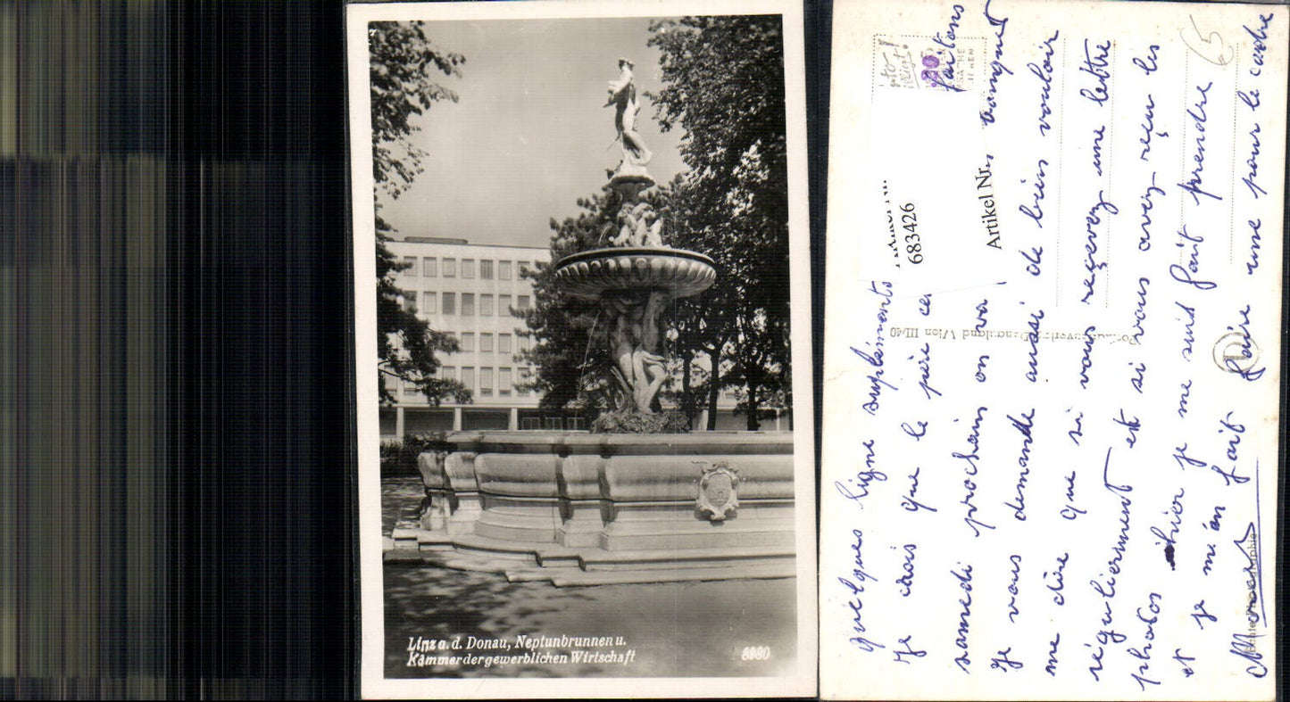 683426 Linz an der Donau Neptunbrunnen Brunnen Kammer d. gew. Wirtschaft