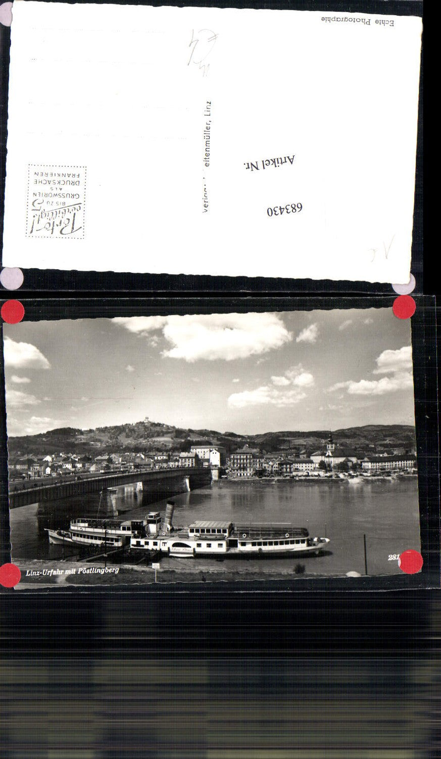 683430 Linz an der Donau Urfahr Dampfer Johann Strauss Brücke