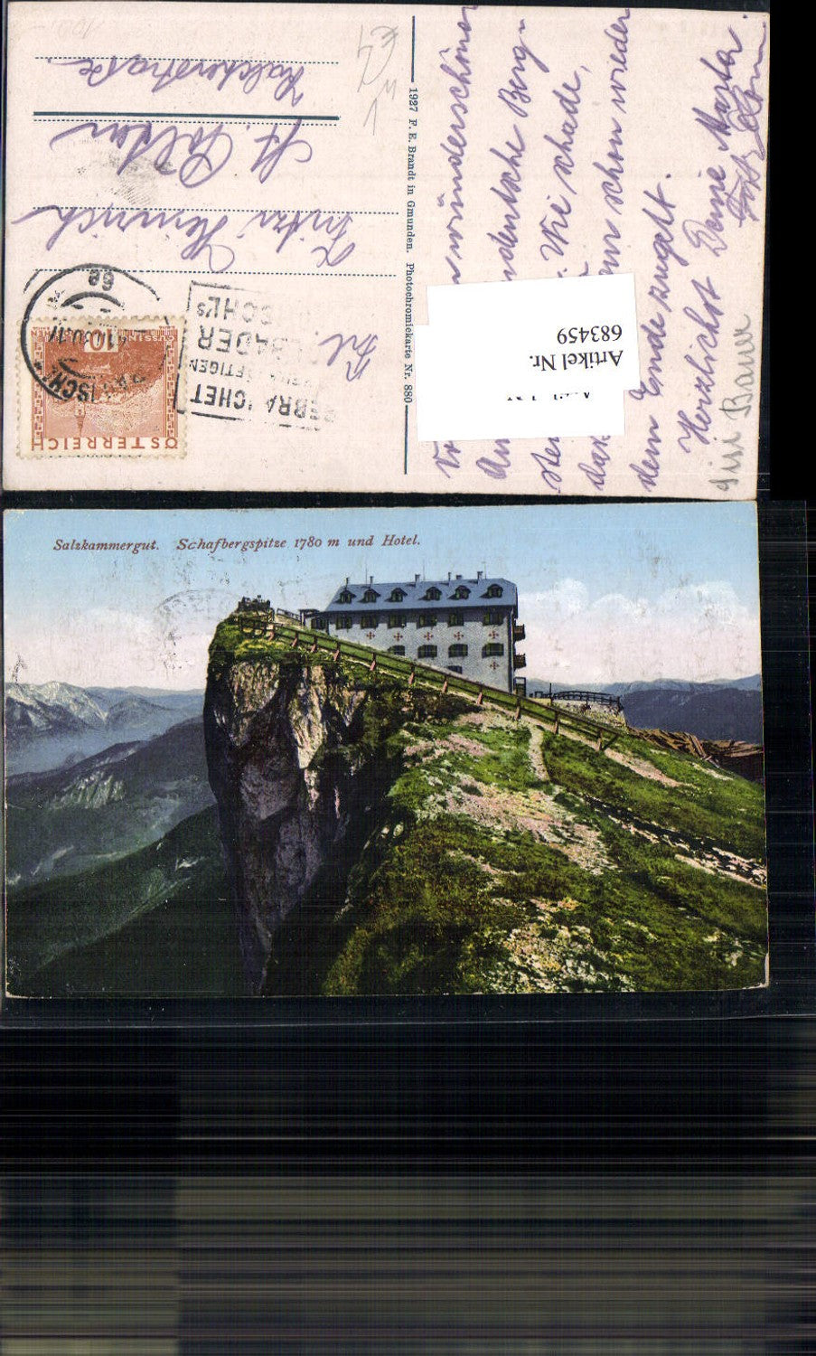 683459 St. Wolfgang am Wolfgangsee Schafberg Schafbergspitze Hotel pub Brandt 880