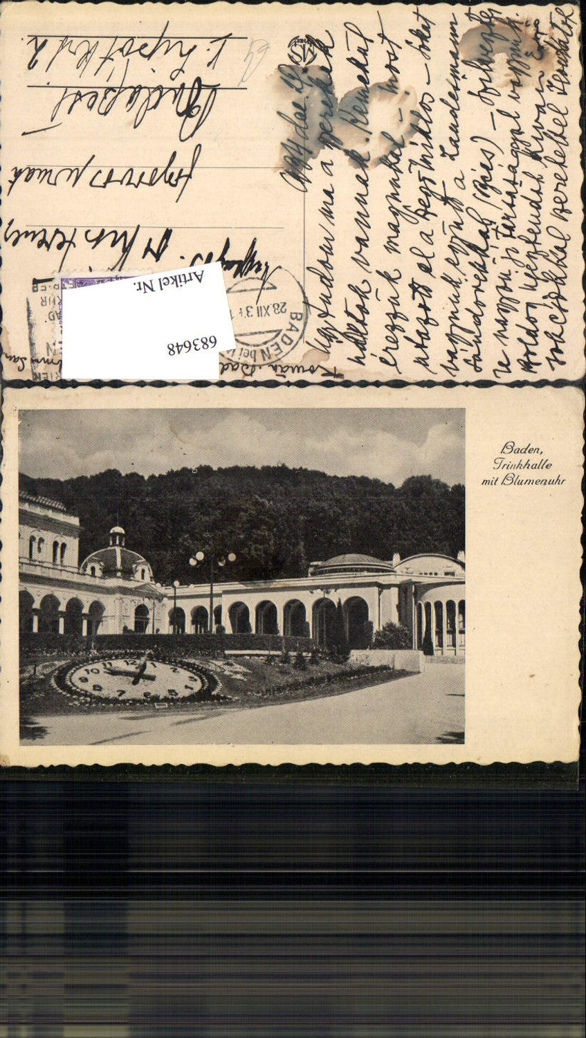 683648 Baden bei Wien Blumenuhr gel.n. Budapest