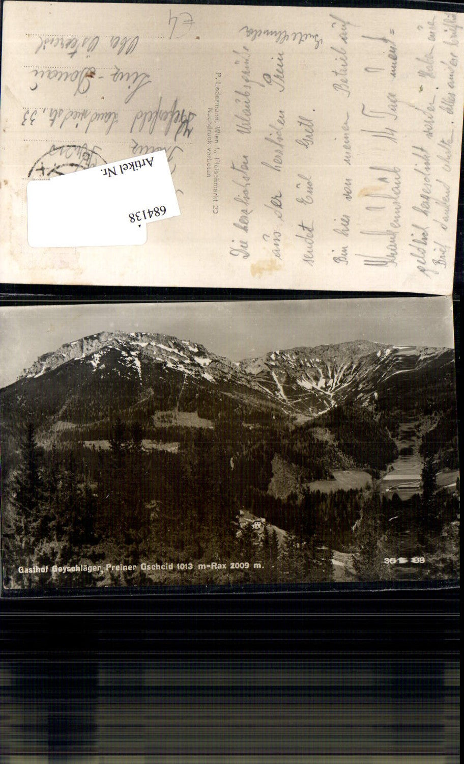 684138 Gasthof Geyschläger Preiner Gscheid Reichenau an der Rax Kapellen an der Mürz