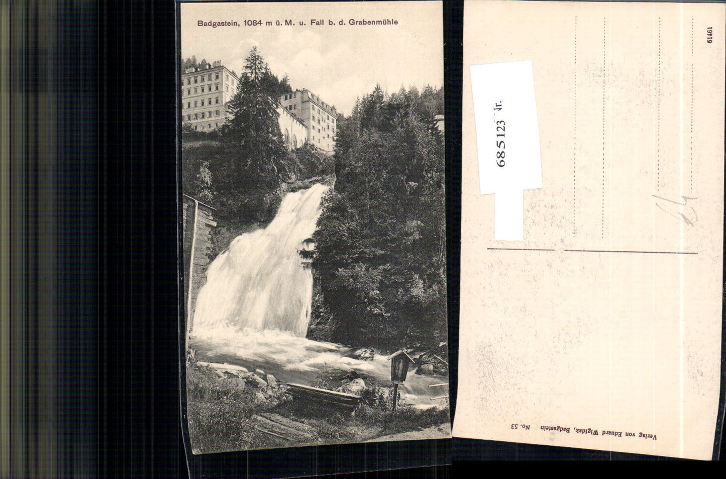 685123 tolle AK Bad Gastein Badgastein Wasserfall Partie b.d. Grabenmühle pub Eduard Wigidak 53