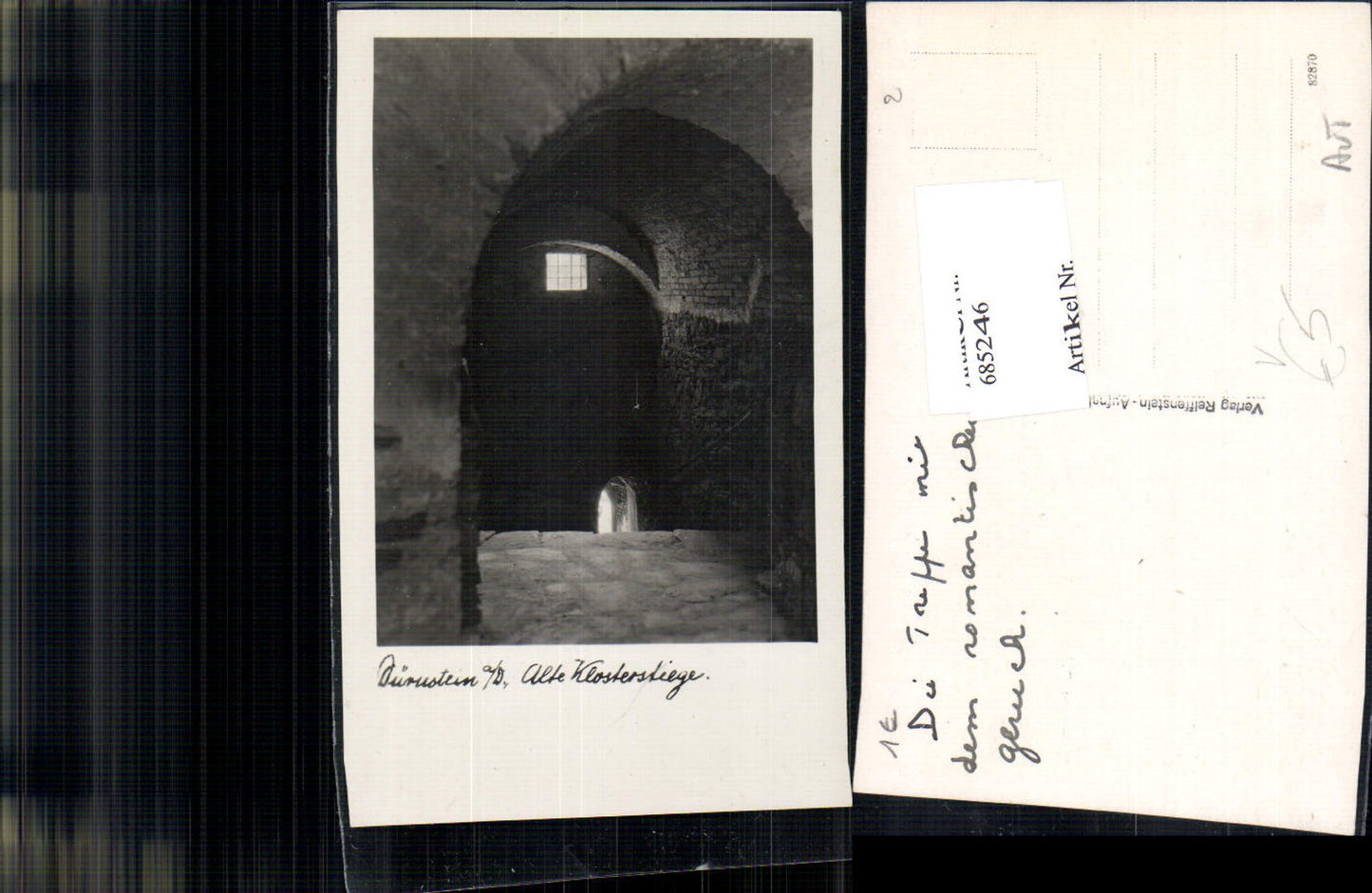 685246 Foto-AK Dürnstein an der Donau Alte Klosterstiege pub Reiffenstein