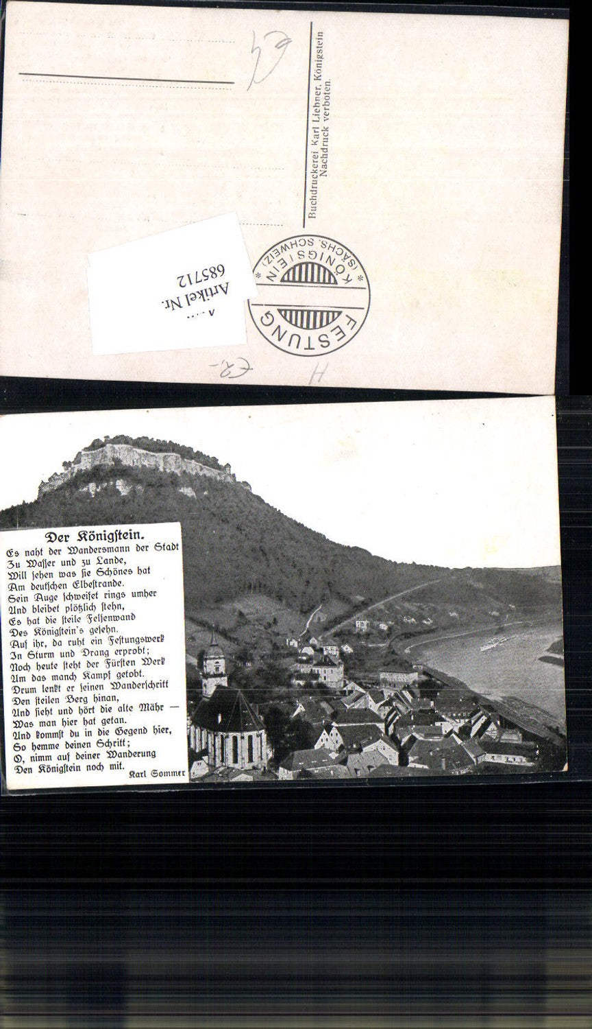 685712 Sächsische Schweiz Königstein Festung Ort