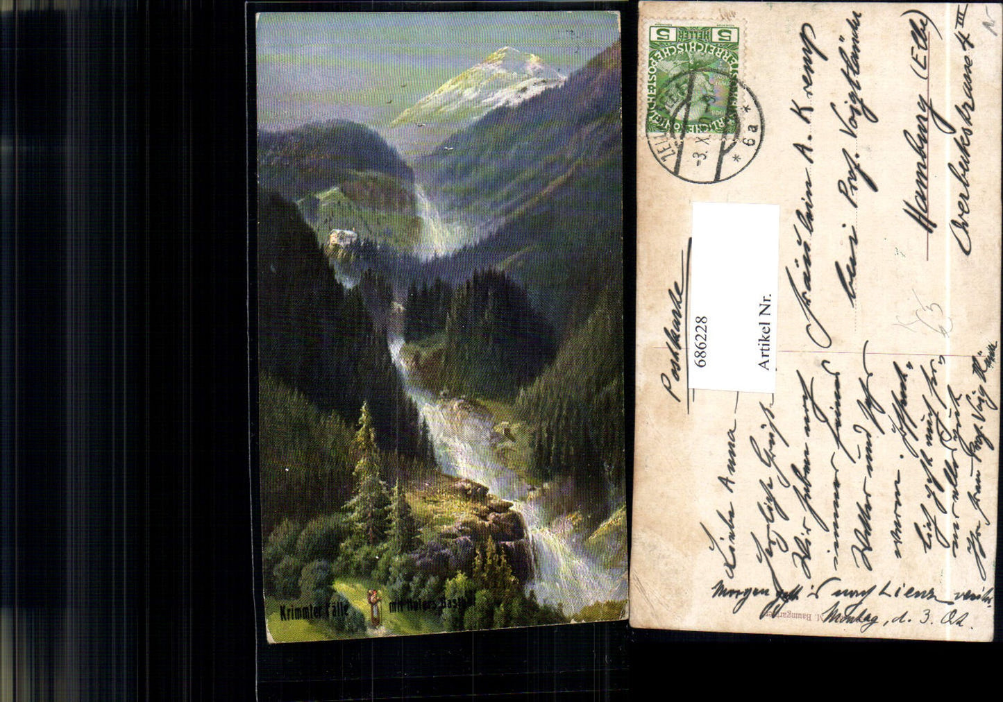 686228 Künstler AK Krimml Krimmler Wasserfall