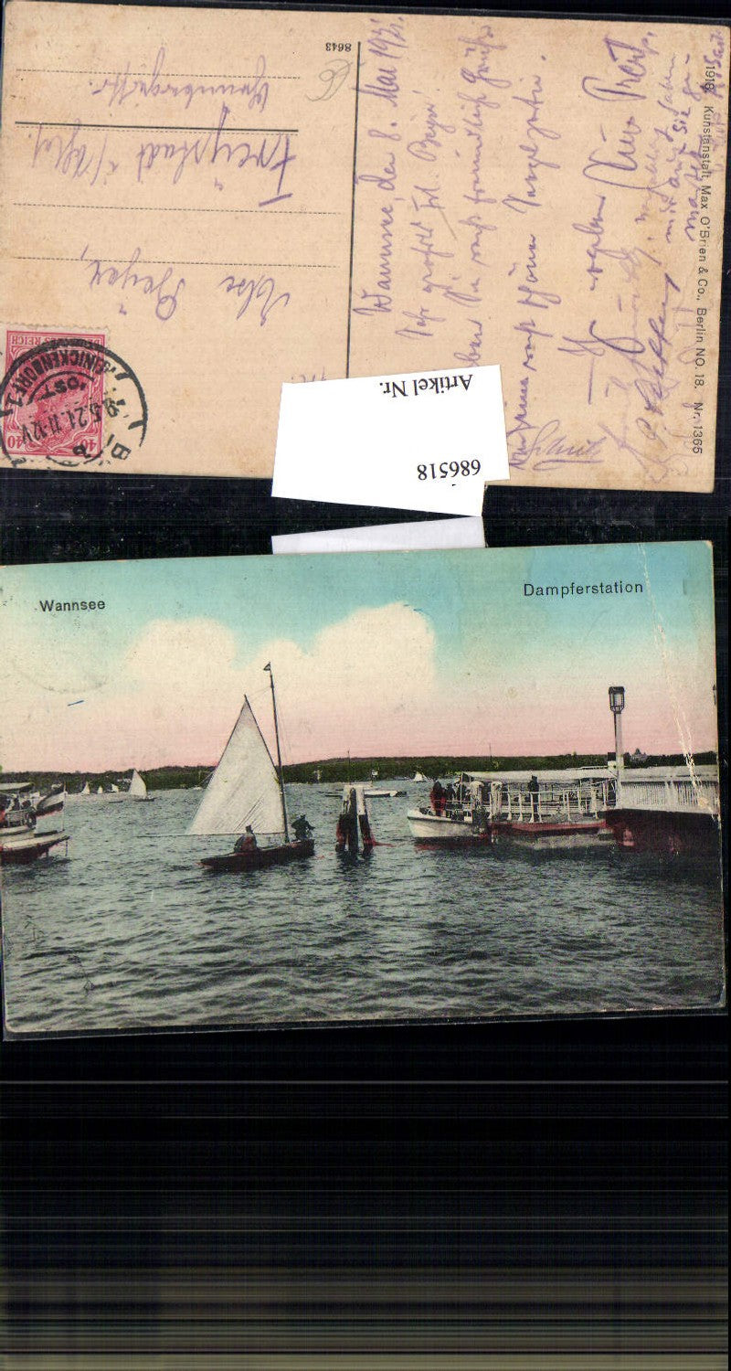 686518 Wannsee Berlin Segelboot Dampferstation