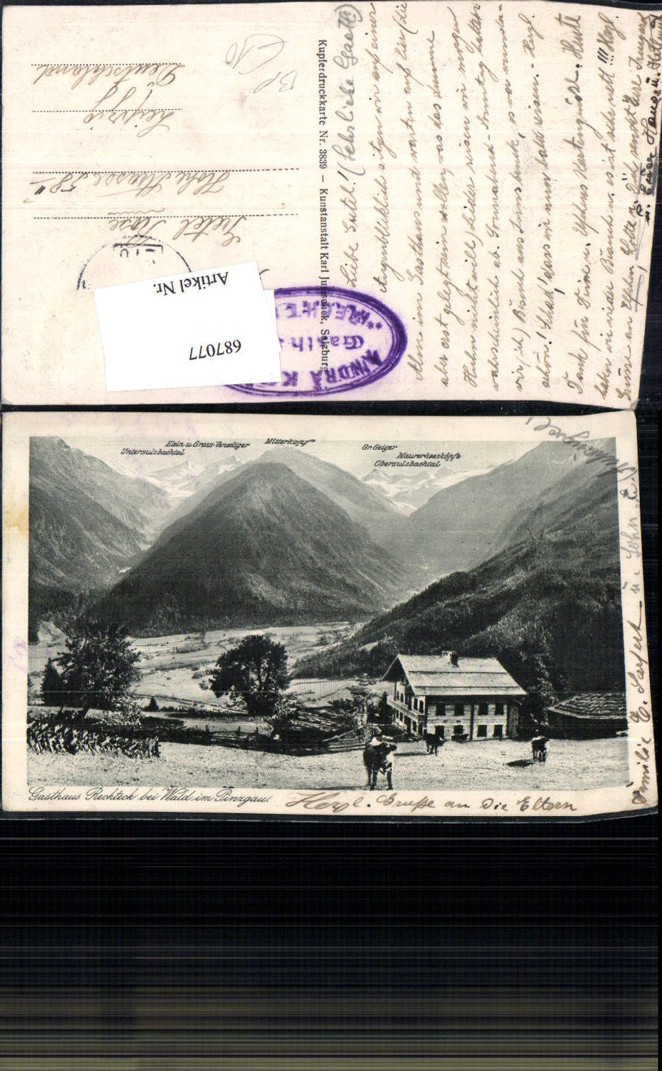 687077 Gasthaus Rechteck bei Wald im Pinzgau