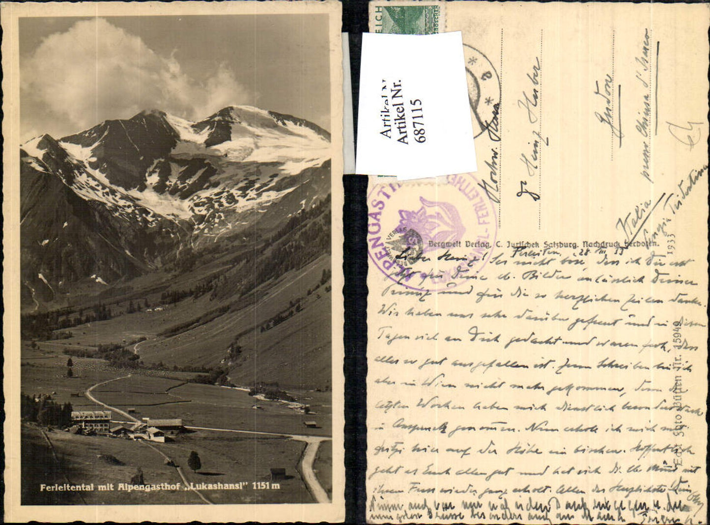 687115 Ferleitental Ferleiten Alpengasthaus Lukashansl