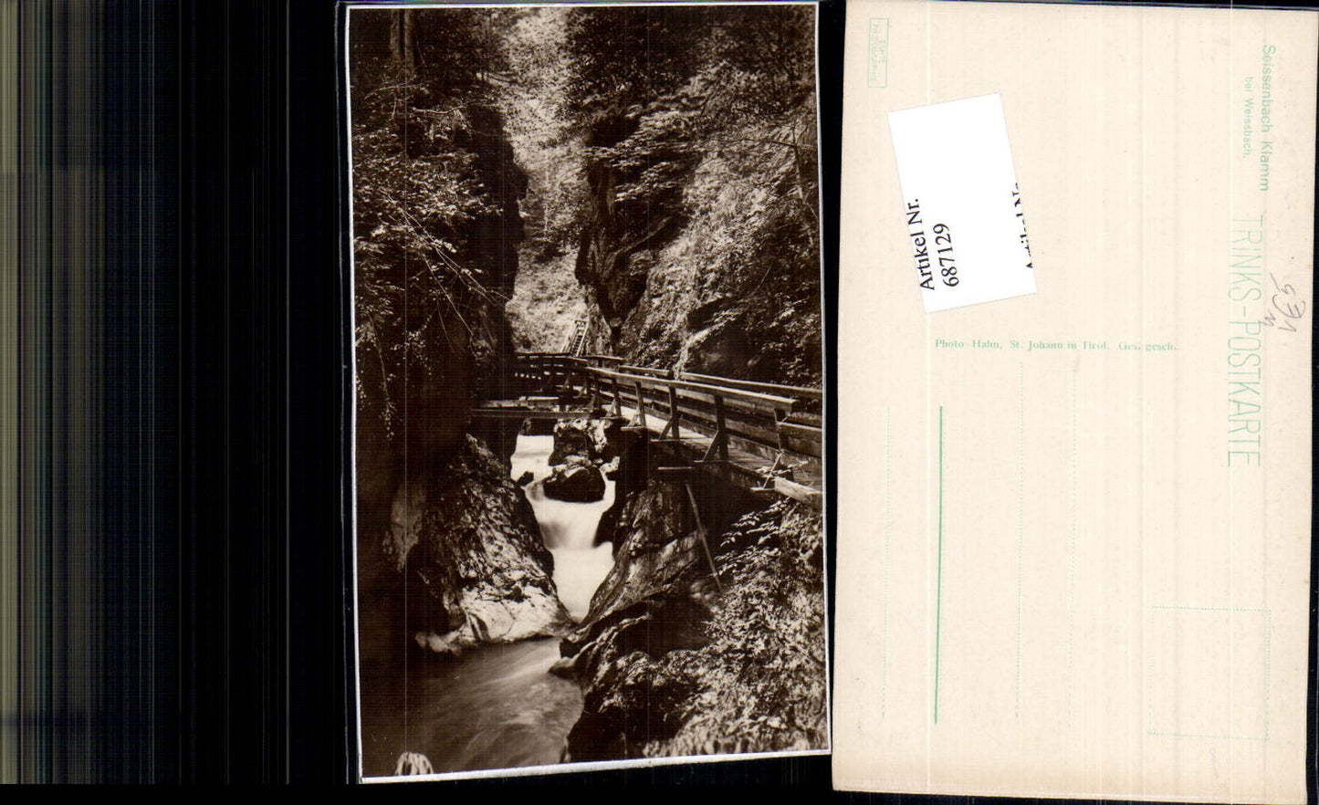 687129 Seissenbach Klamm bei Weissbach Lofer Unken pub Trinks Postkarte