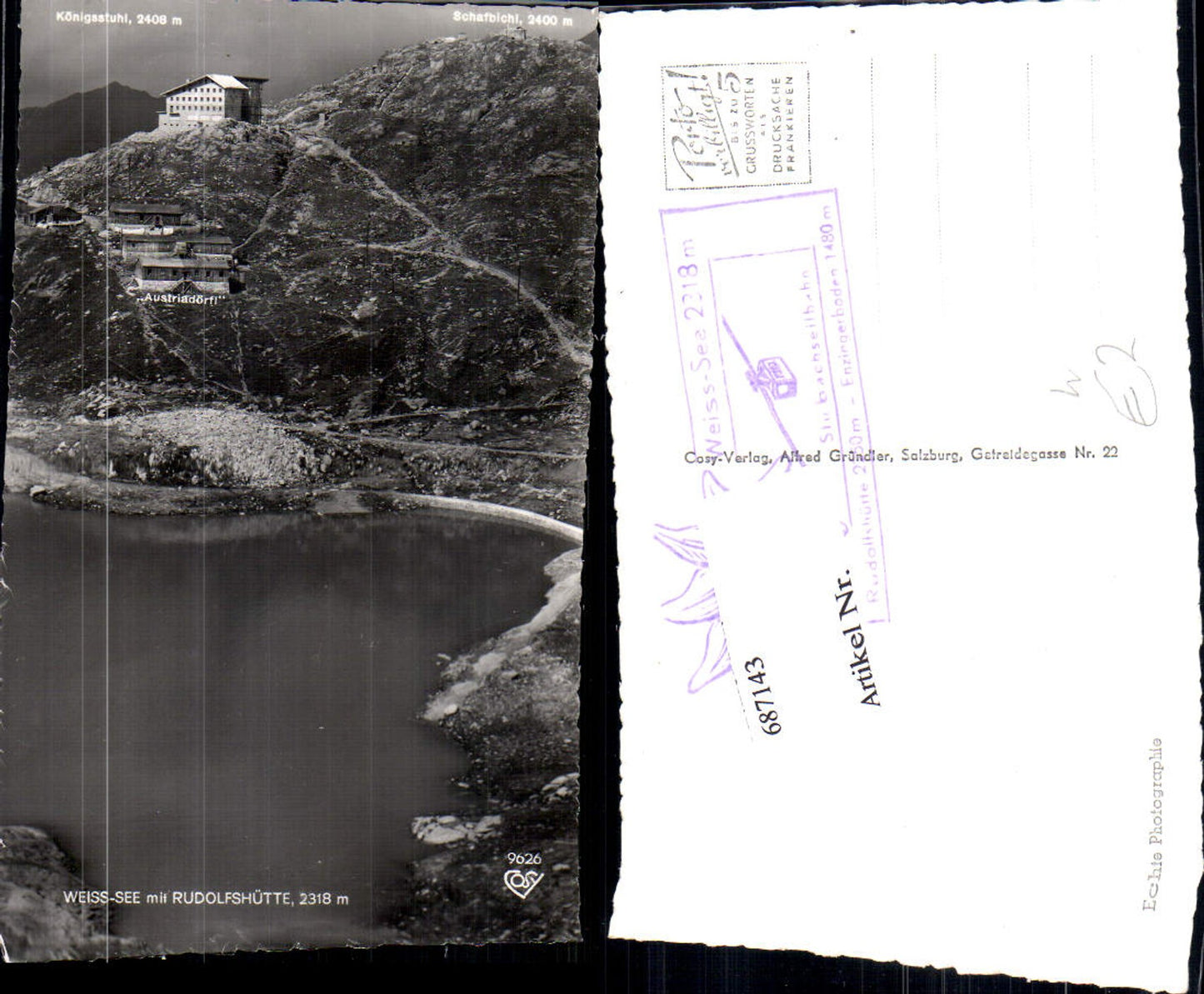 687143 Weissee Rudolfshütte bei Enzingerboden Uttendorf