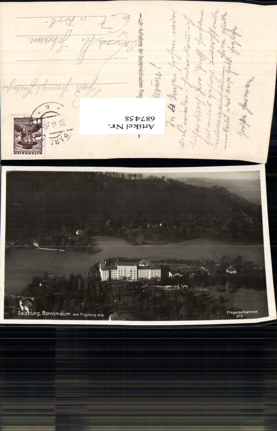 687458 Salzburg Parsch Fliegeraufnahme Luftbild Borromäum