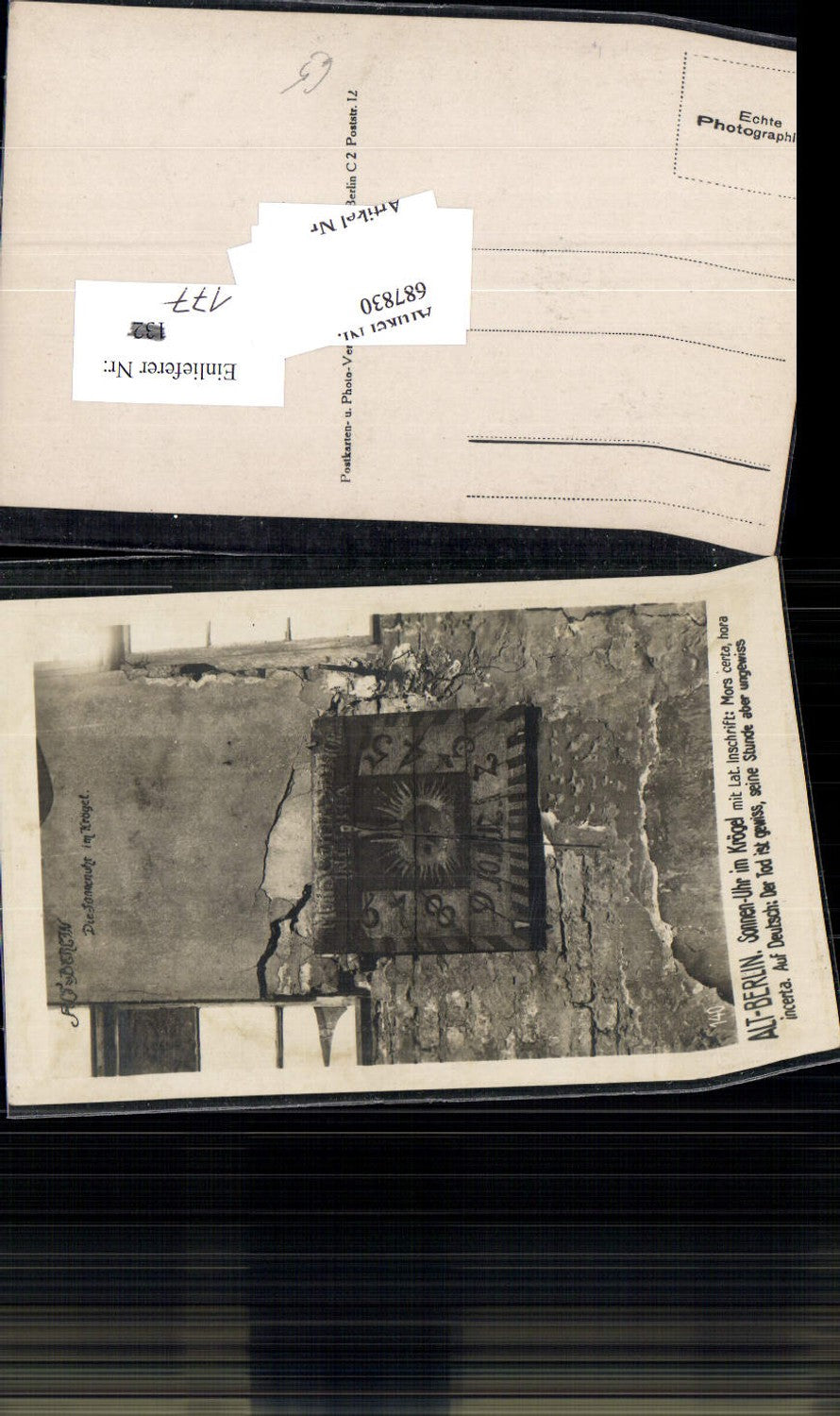 687830 Alt Berlin Sonnenuhr Uhr Krögel