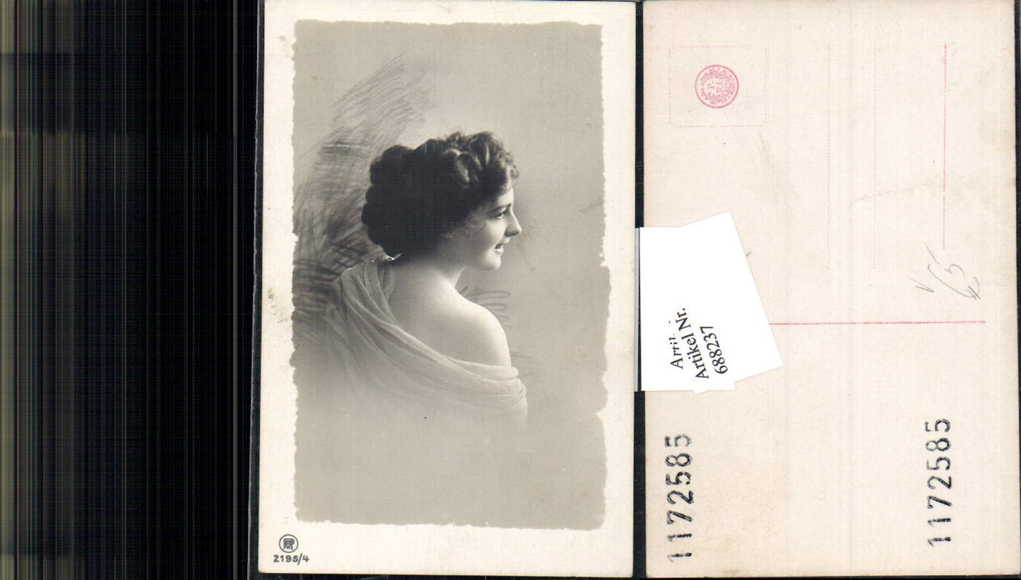 688237 tolle Foto-AK Frau Portrait Erotik Rückenakt Akt pub RPH 2195/4